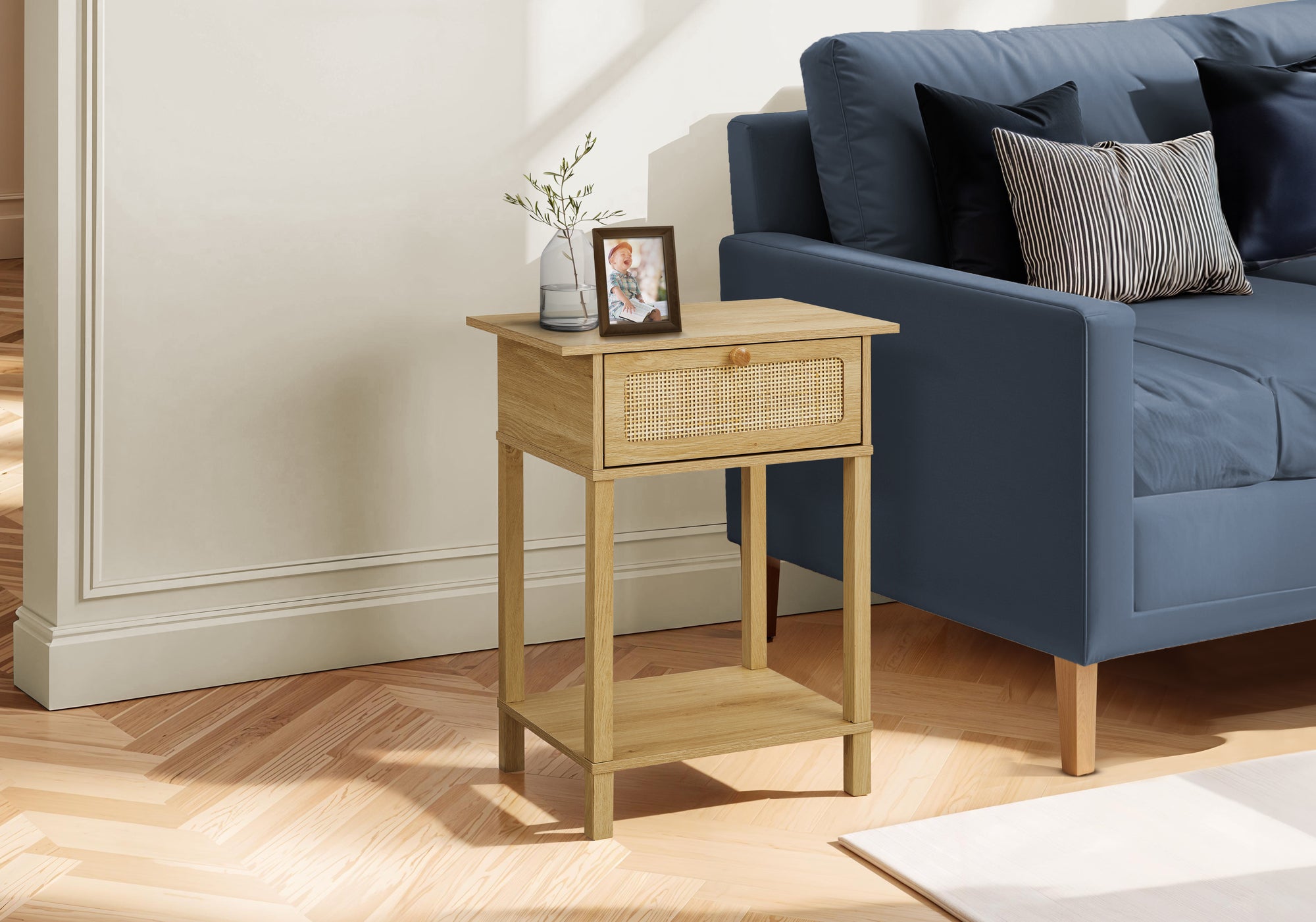 Felisa - Accent Table 2 Tier End Nightstand Side Table Storage Drawer