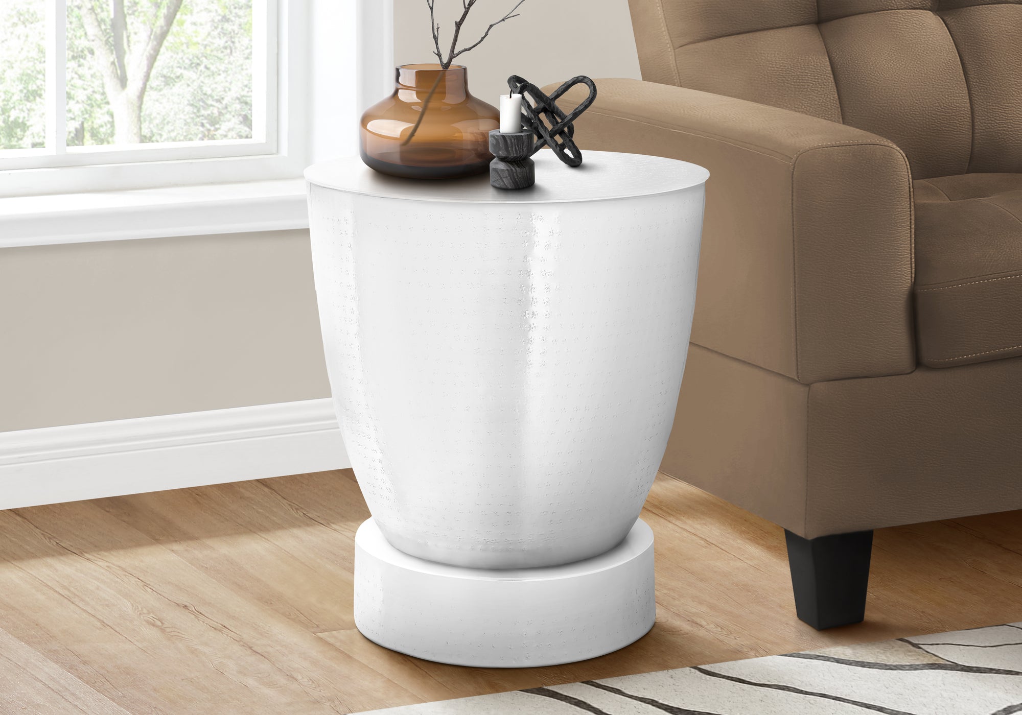 Verner - Accent Table Drum Side End Nightstand Lamp Living Room Bedroom