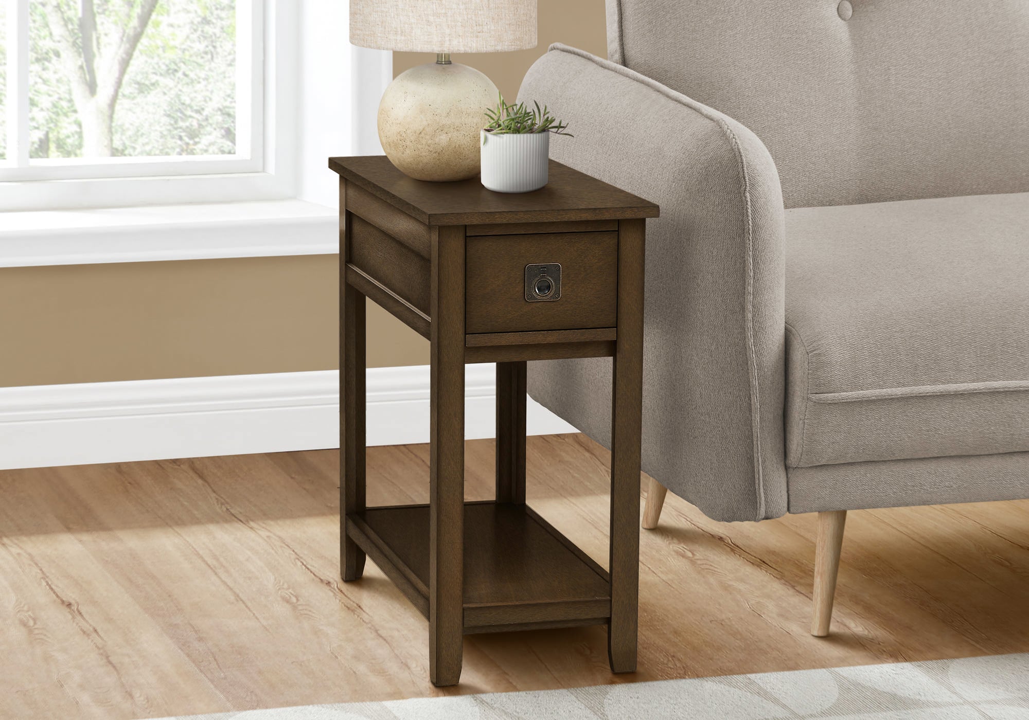 Renata - Accent Table End Side Table Nightstand Bedroom Narrow Storage Drawer