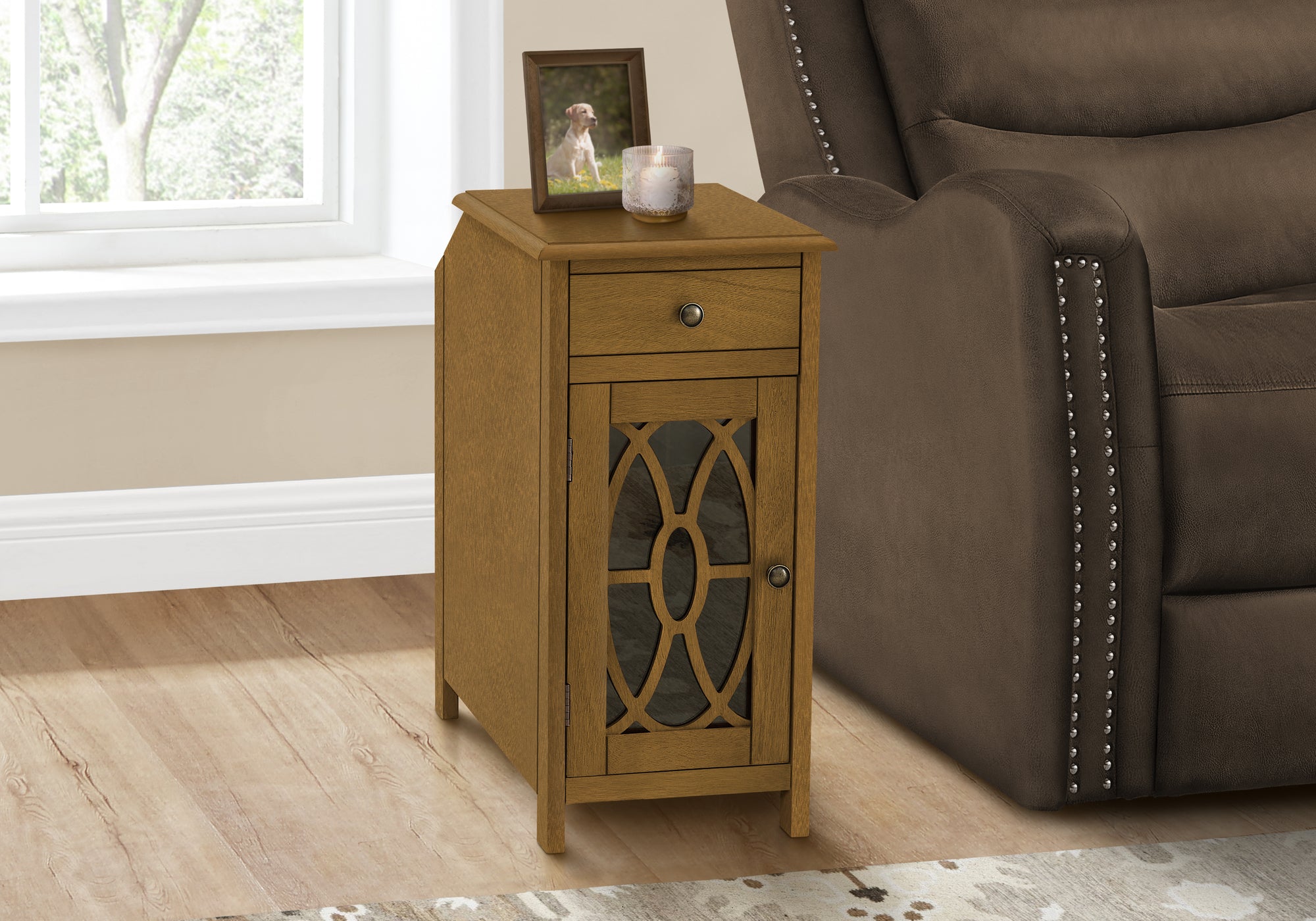Darcie - Accent Table Side Table End Narrow Nightstand Bedroom Storage Drawer