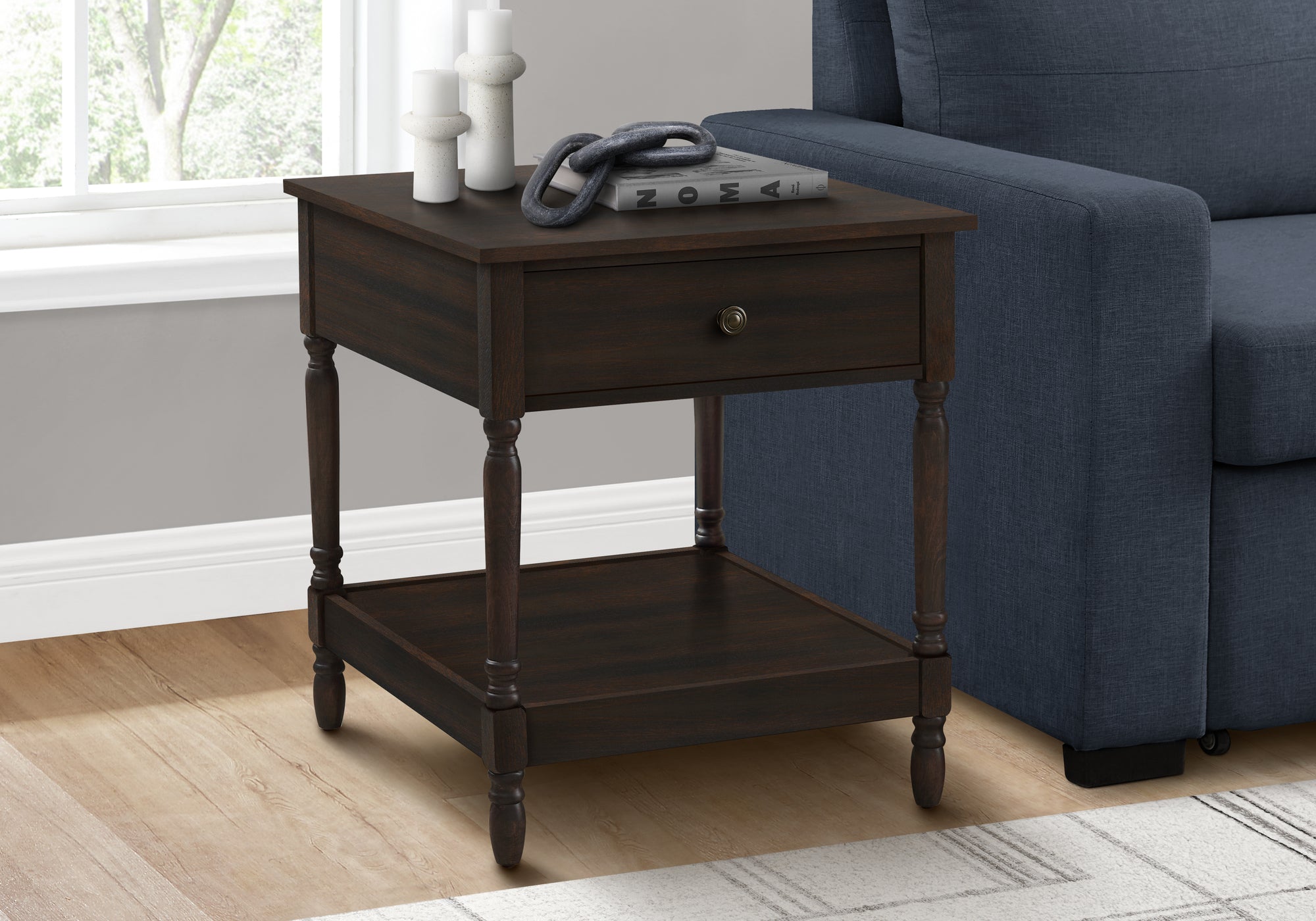 Nisa - Accent Table 2 Tier End Side Table Square Nightstand Bedroom