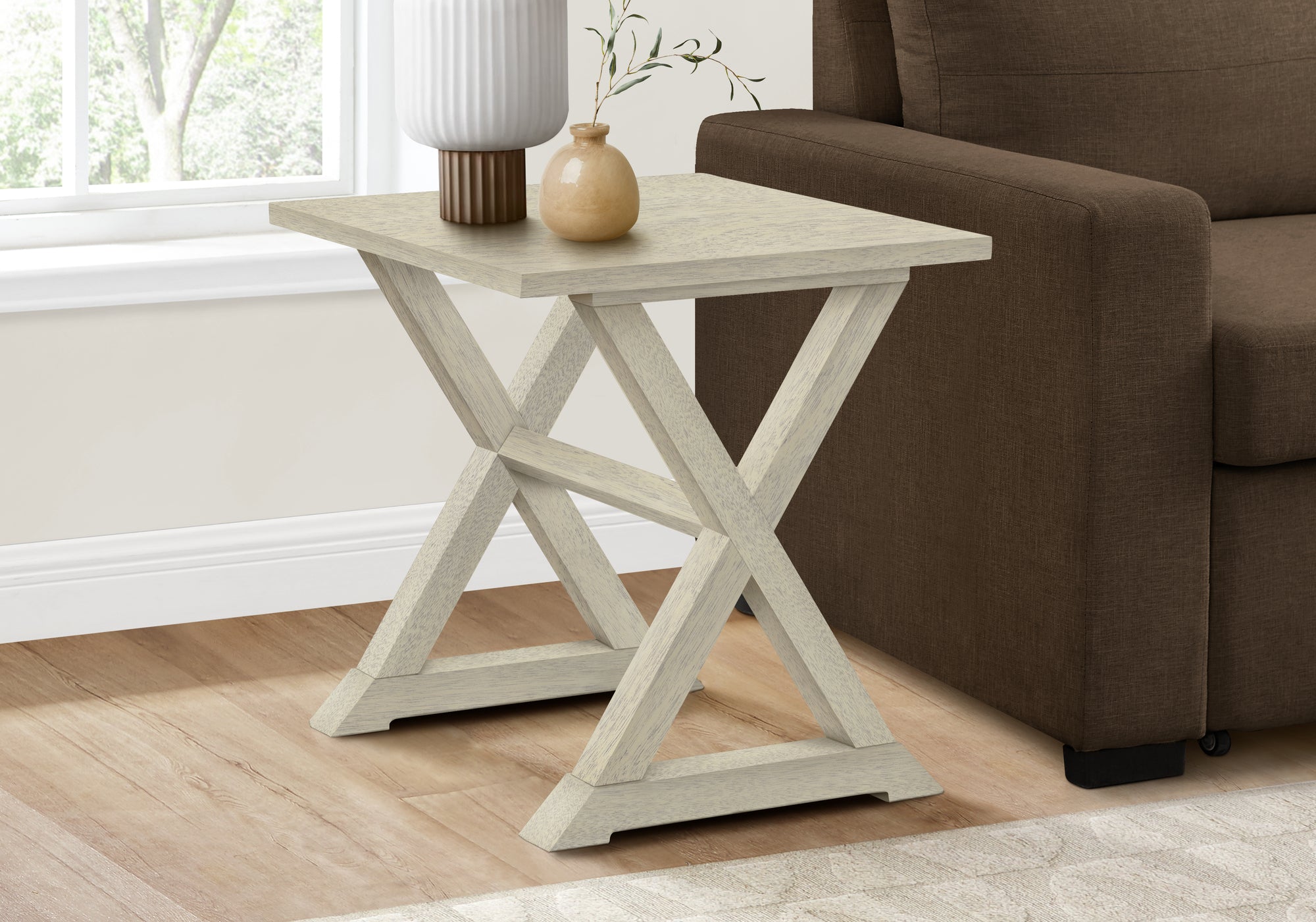 Toveli - Accent Table End Side Table Square Nightstand Bedroom Lamp Antique