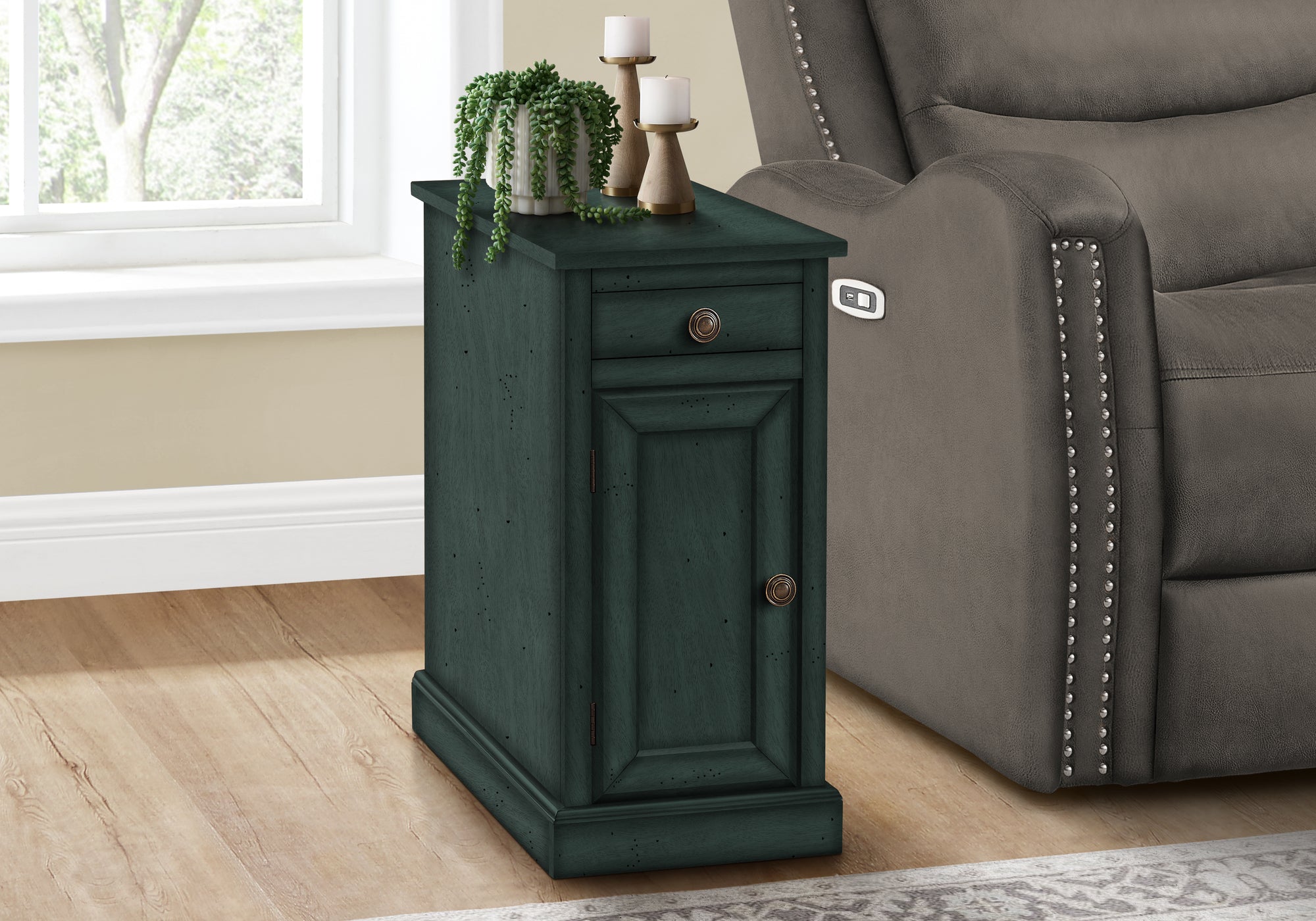 Janne - Accent Table End Side Table Nightstand Narrow Bedroom Lamp Storage