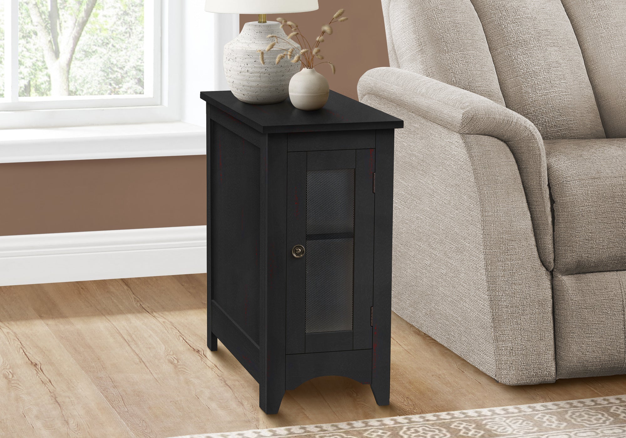 Linas - Accent Table End Side Table Narrow Nightstand Bedroom Lamp Storage