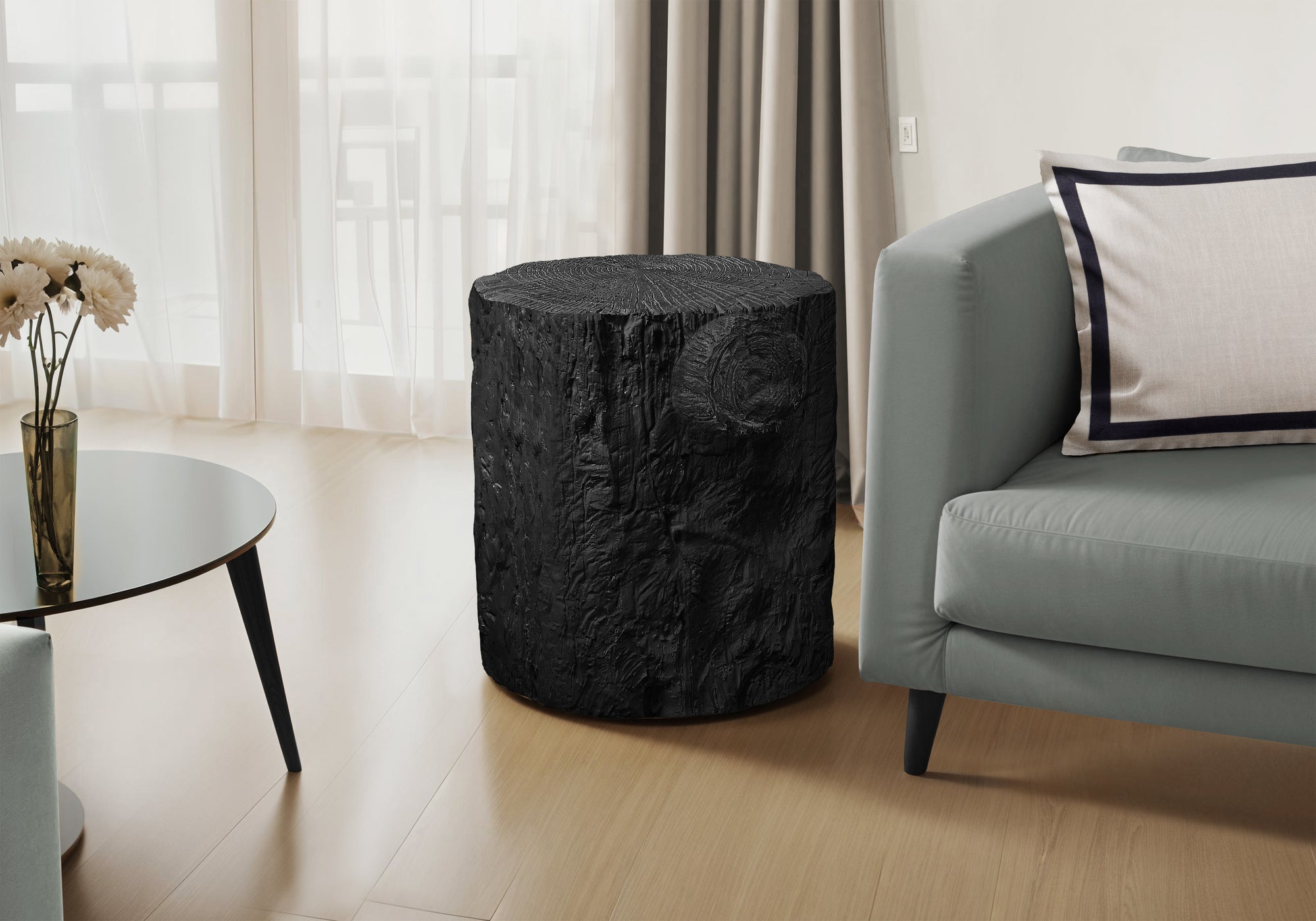 Belen - Accent Table 25"H Indoor Or Outdoor Drum End Nightstand Round