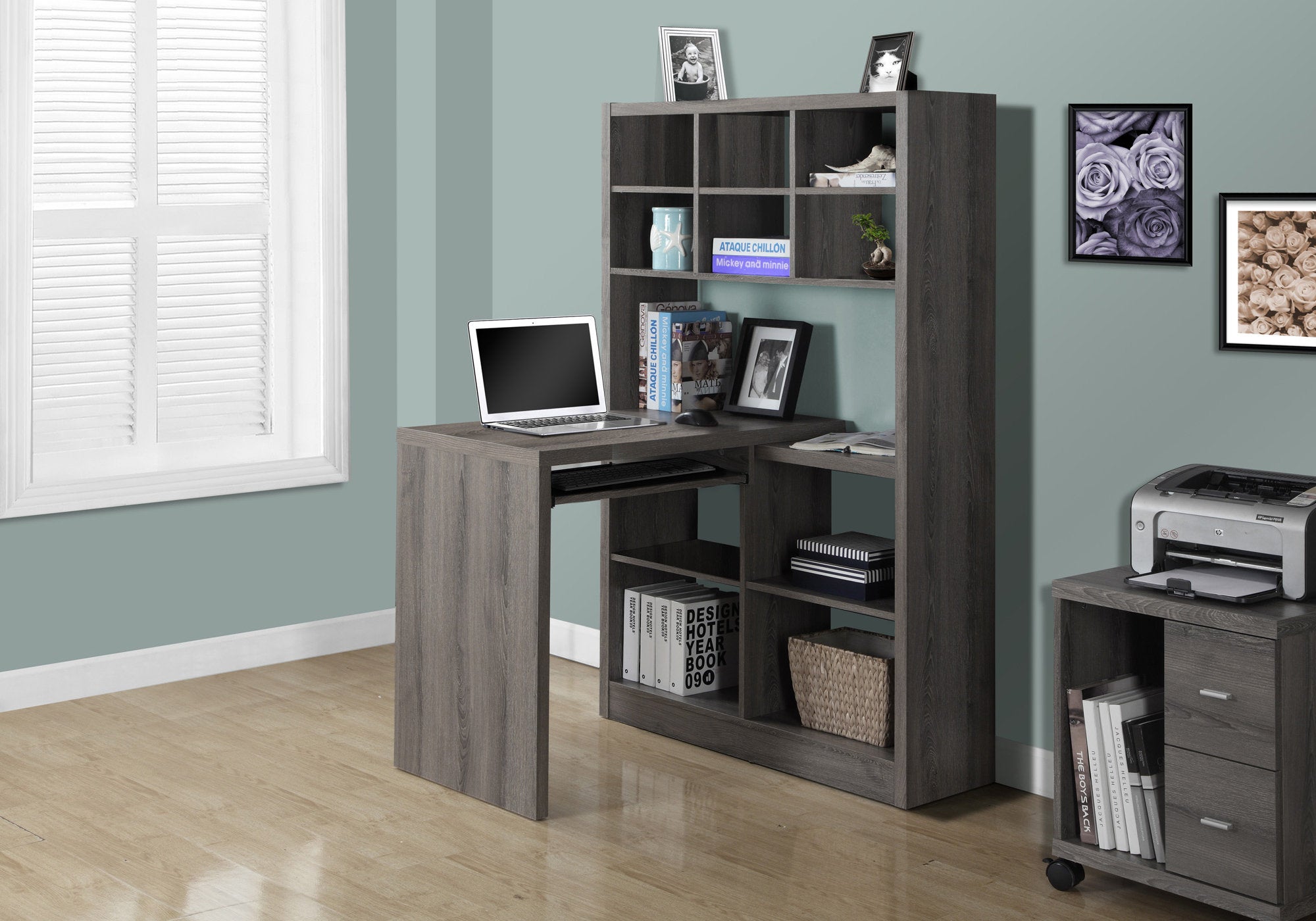 Alya - Computer Desk Home Office Bookcase Corner Storage Shelves Left Right