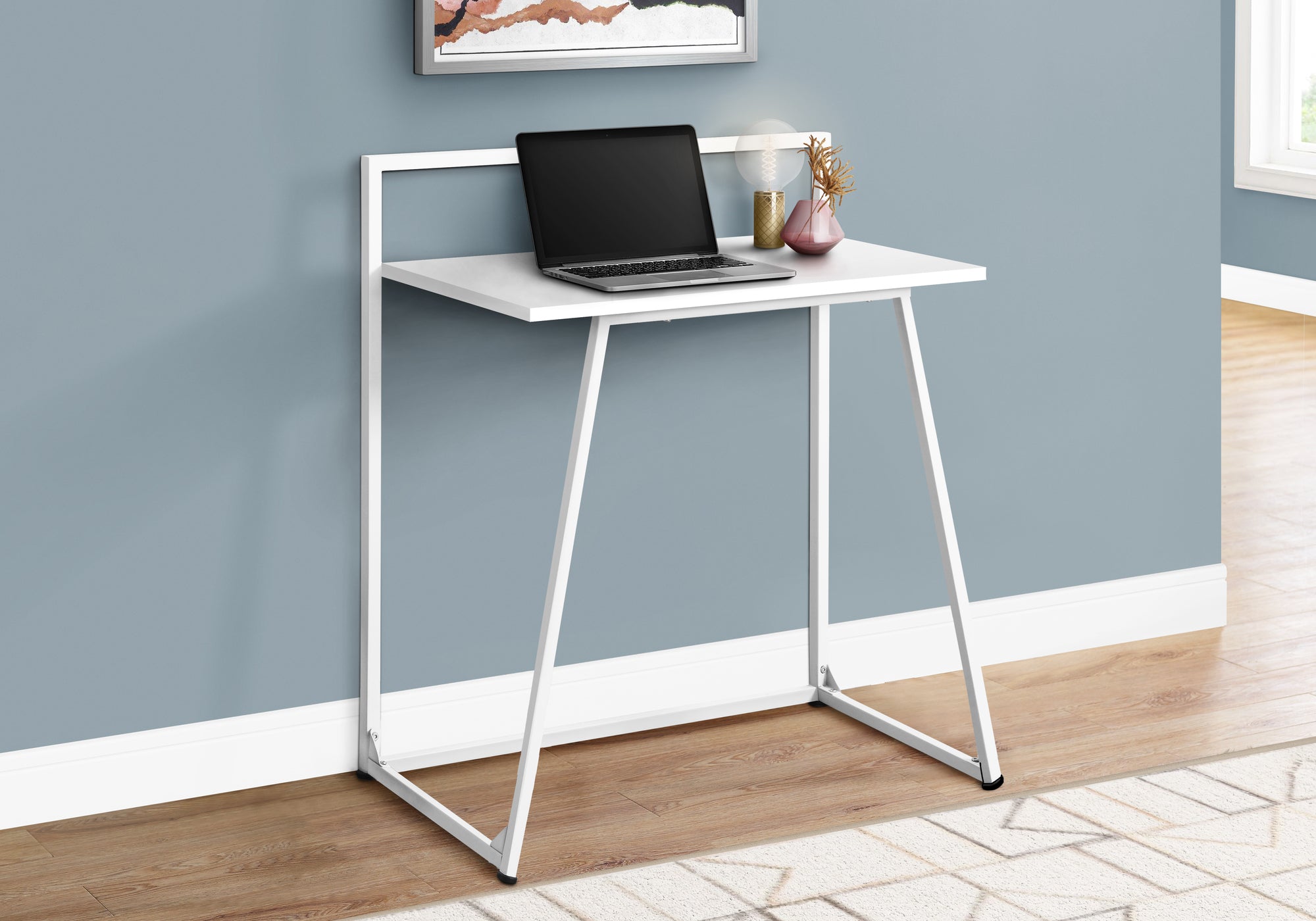 Elira - Computer Desk Home Office Laptop 30"L Work White Laminate White
