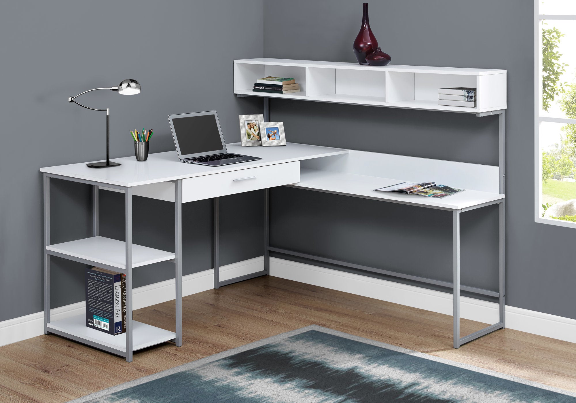 Gustavo - Computer Desk Home Office Corner Storage Drawers L Shape Work
