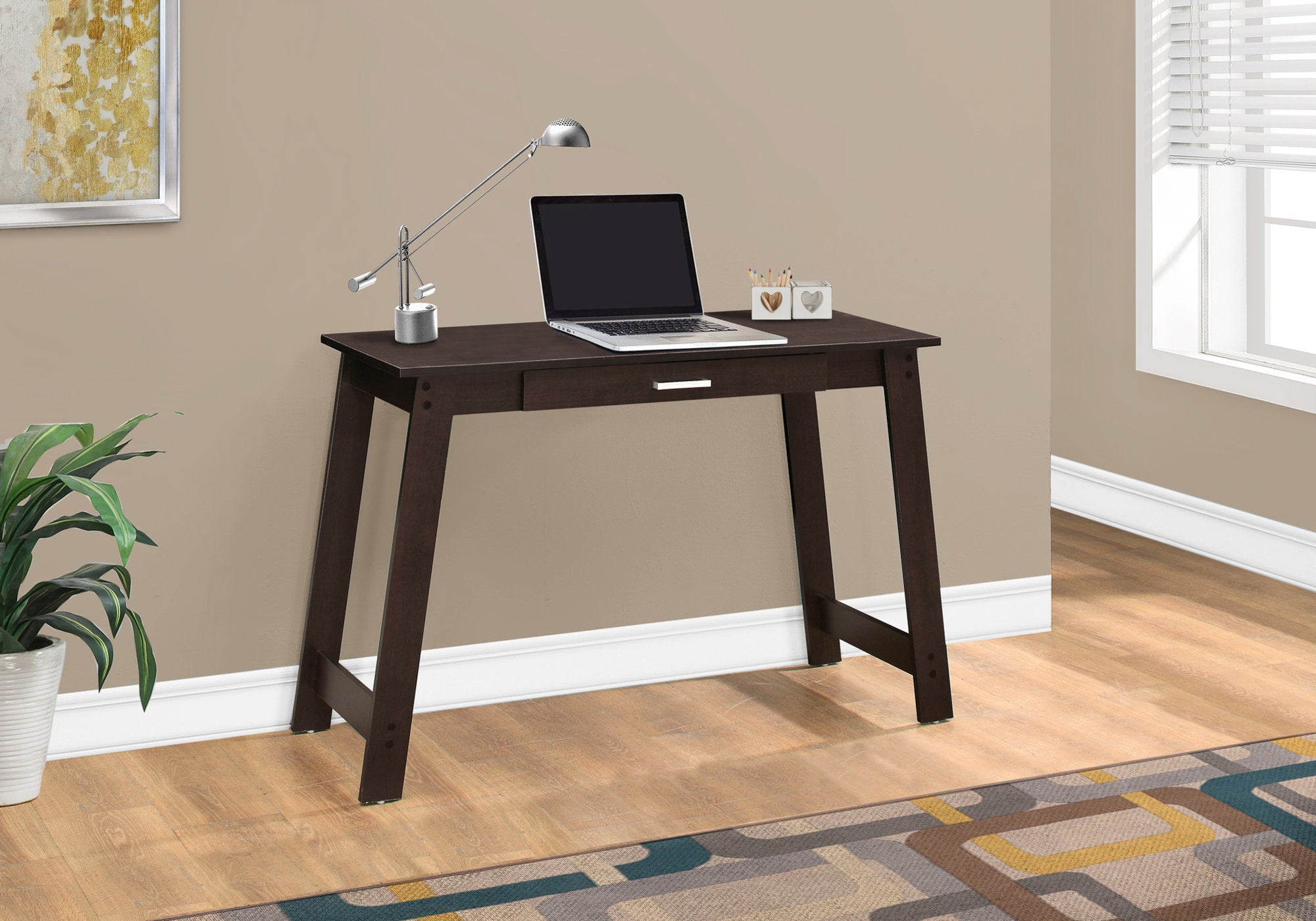 Gabriel - Computer Desk Home Office Laptop Storage Drawers Work Brown Laminate