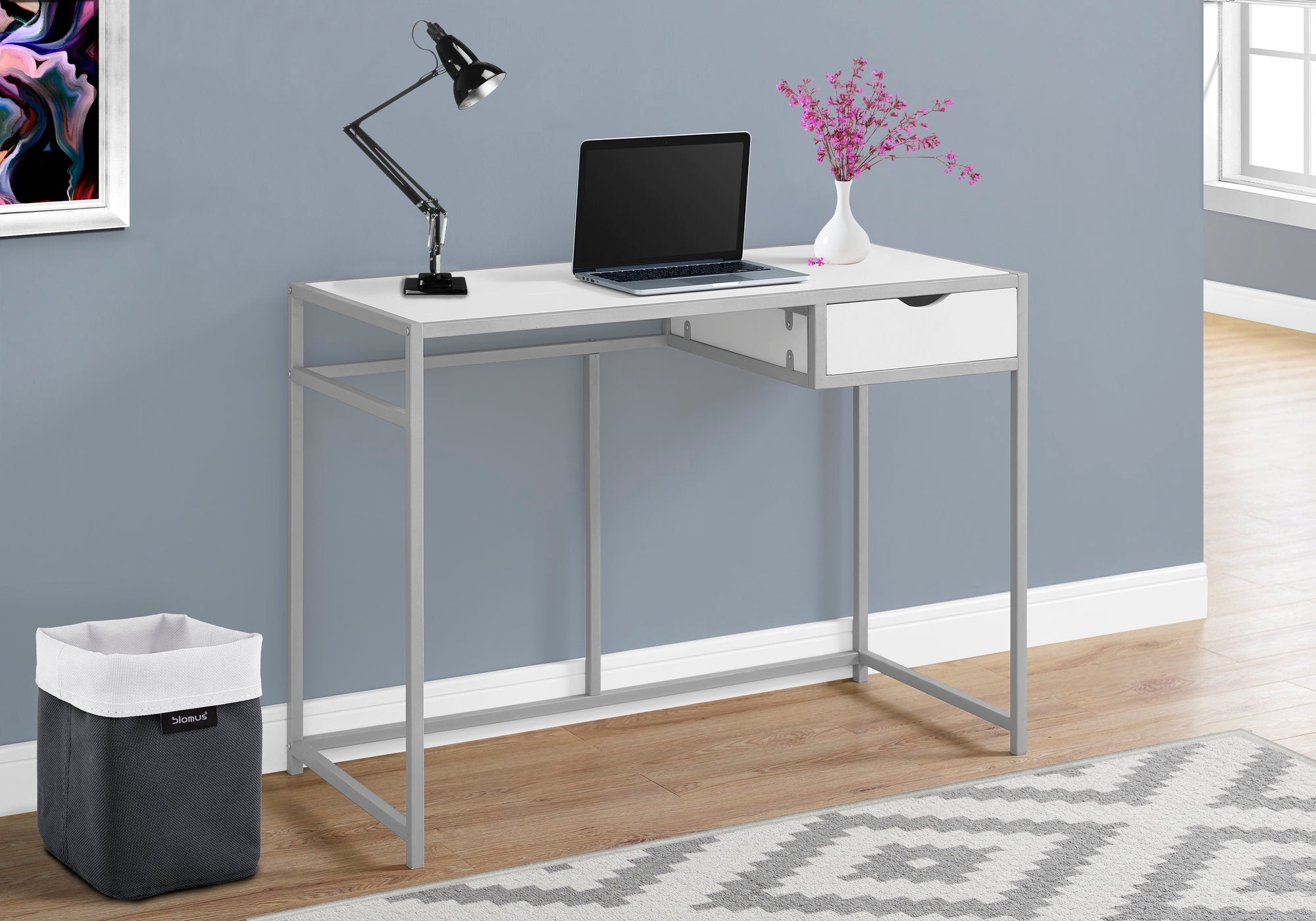Terence - Computer Desk Home Office Laptop Storage Drawer 42"L Work White