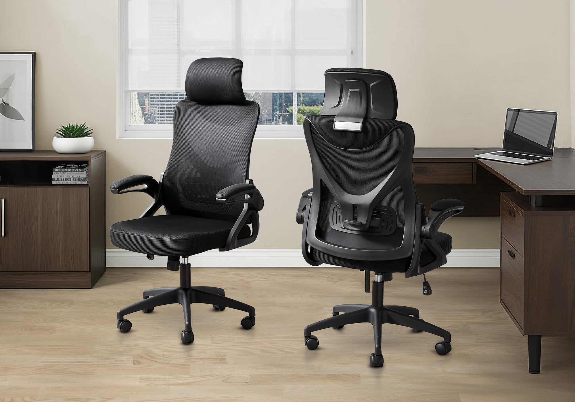 Desma - Office Chair Adjustable Height Ergonomic Swivel Work Black Metal Black