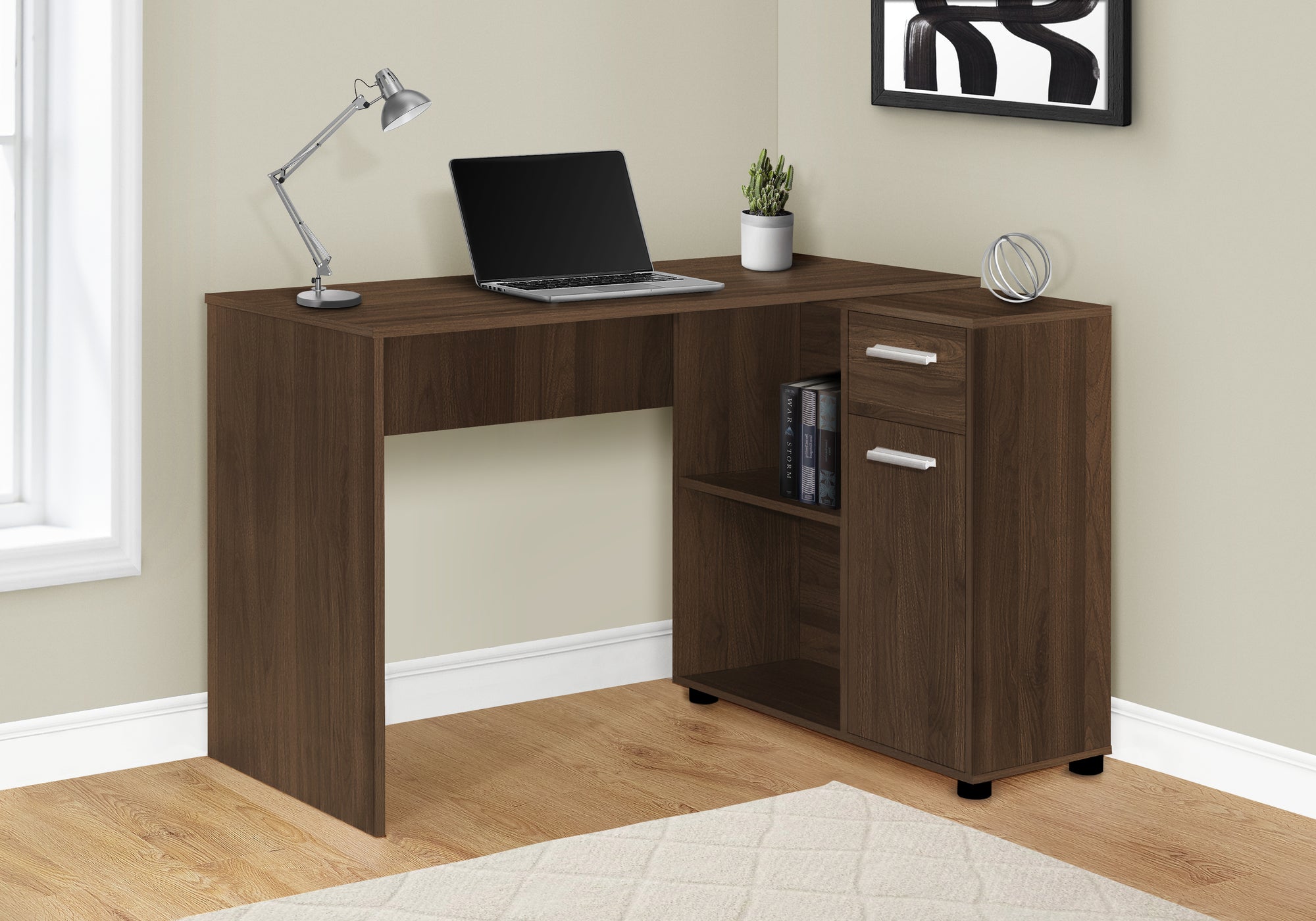 Luisa - Computer Desk Home Office Corner Storage Drawers 46"L L Shape