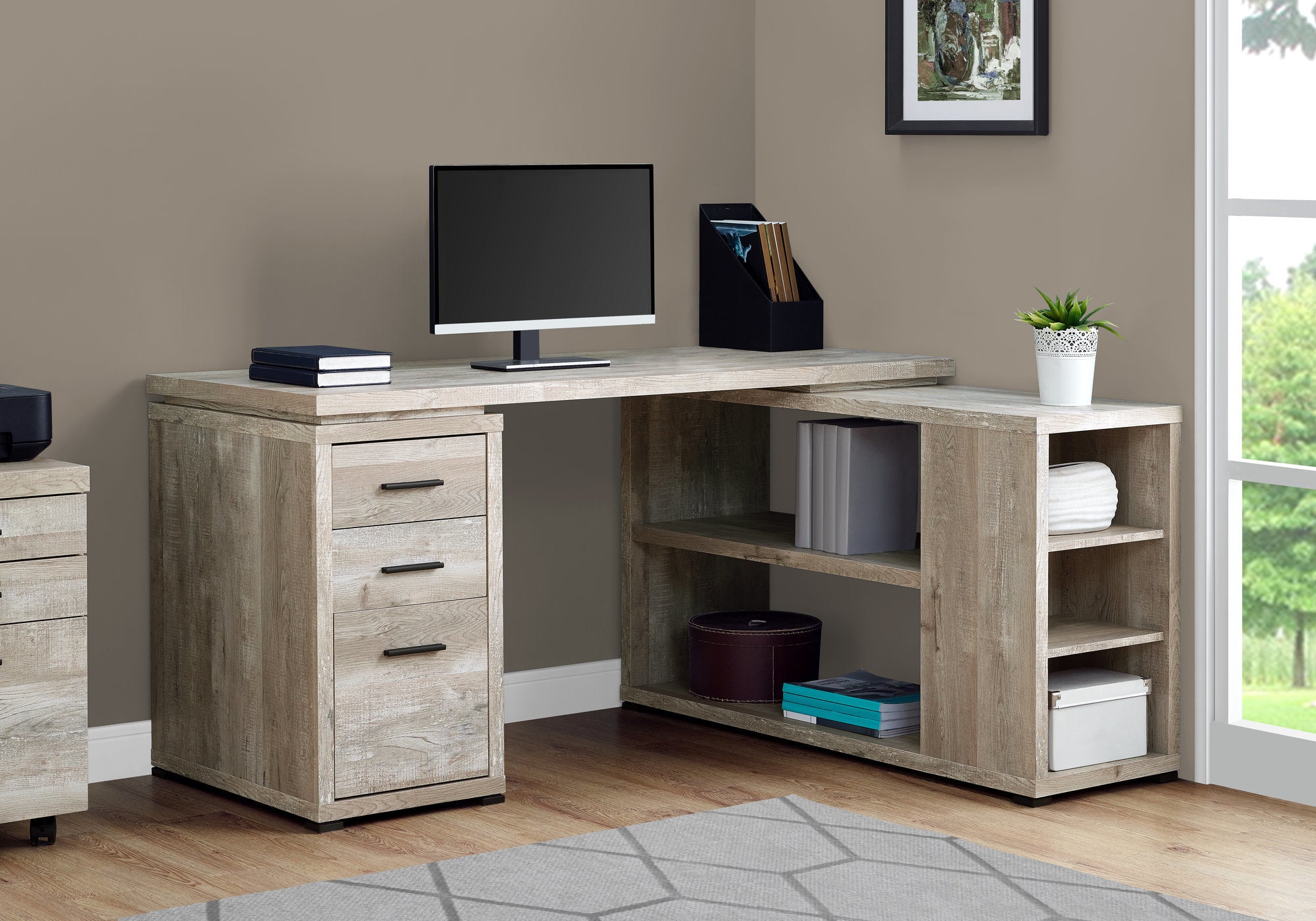 Katya - Computer Desk Home Office Corner Left Right Set-up Storage Drawers