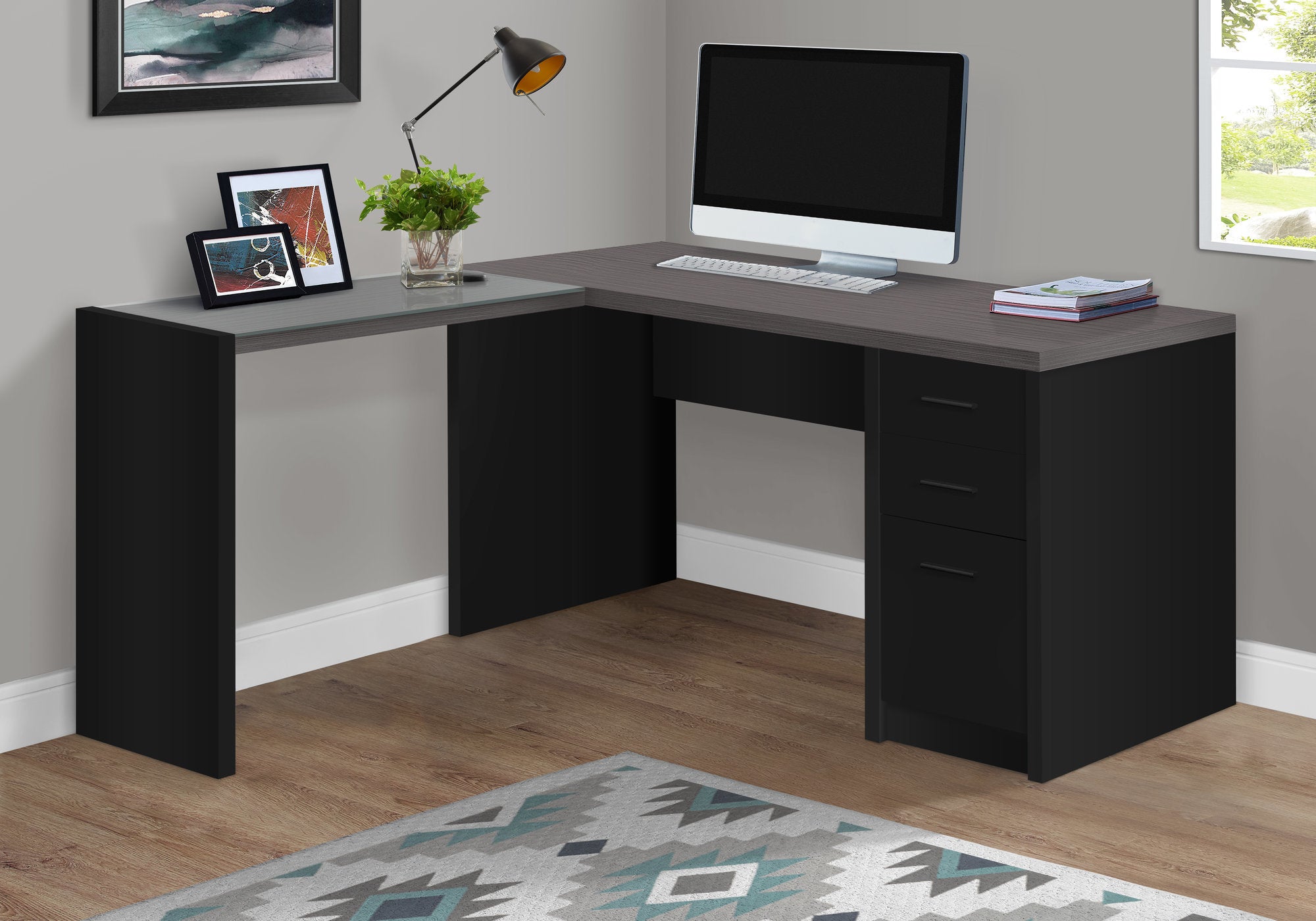 Asami - Computer Desk Home Office Corner Storage Drawers L Shape Work