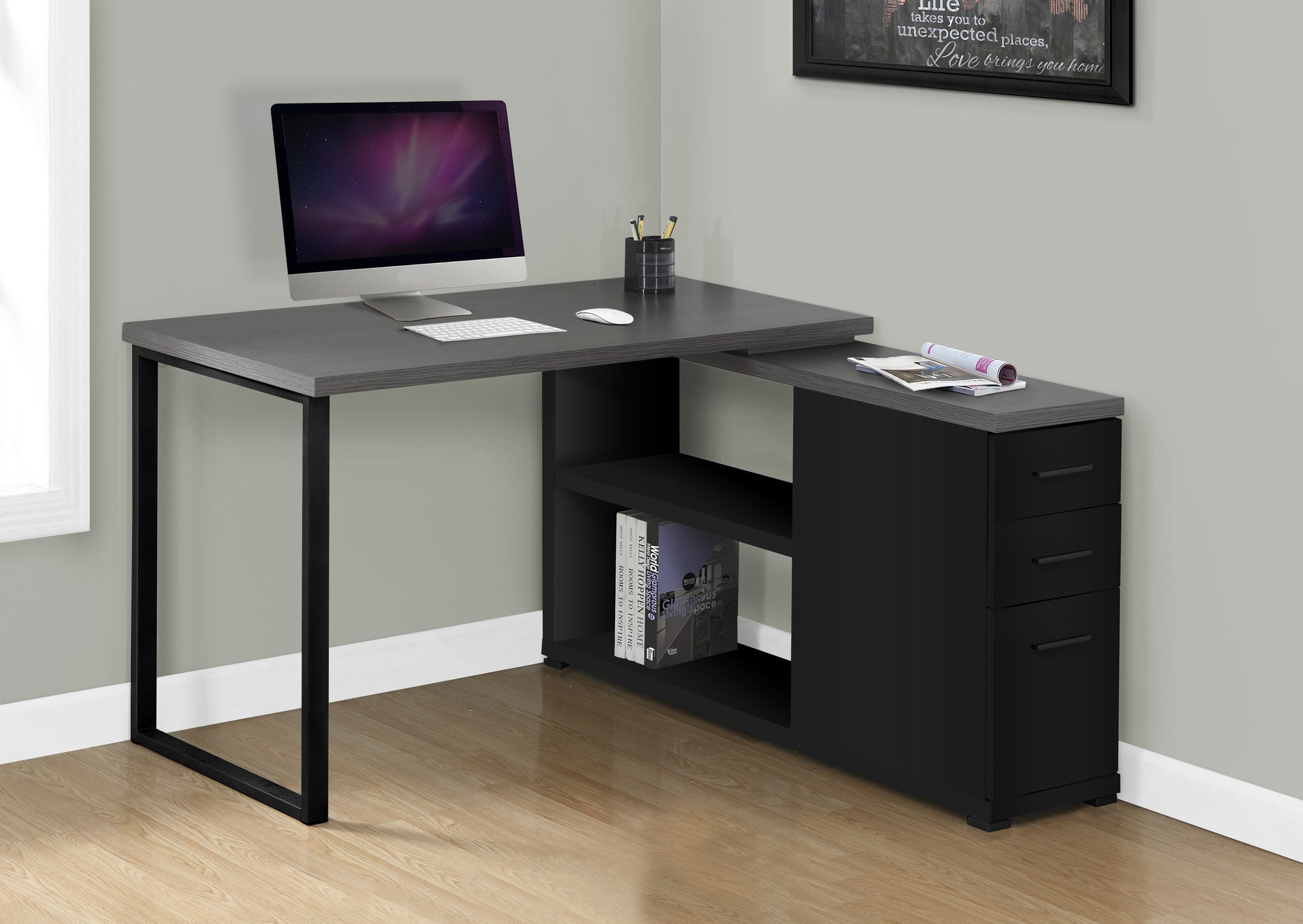 Emiko - Computer Desk Home Office Corner Left Right Set-up Storage Drawers