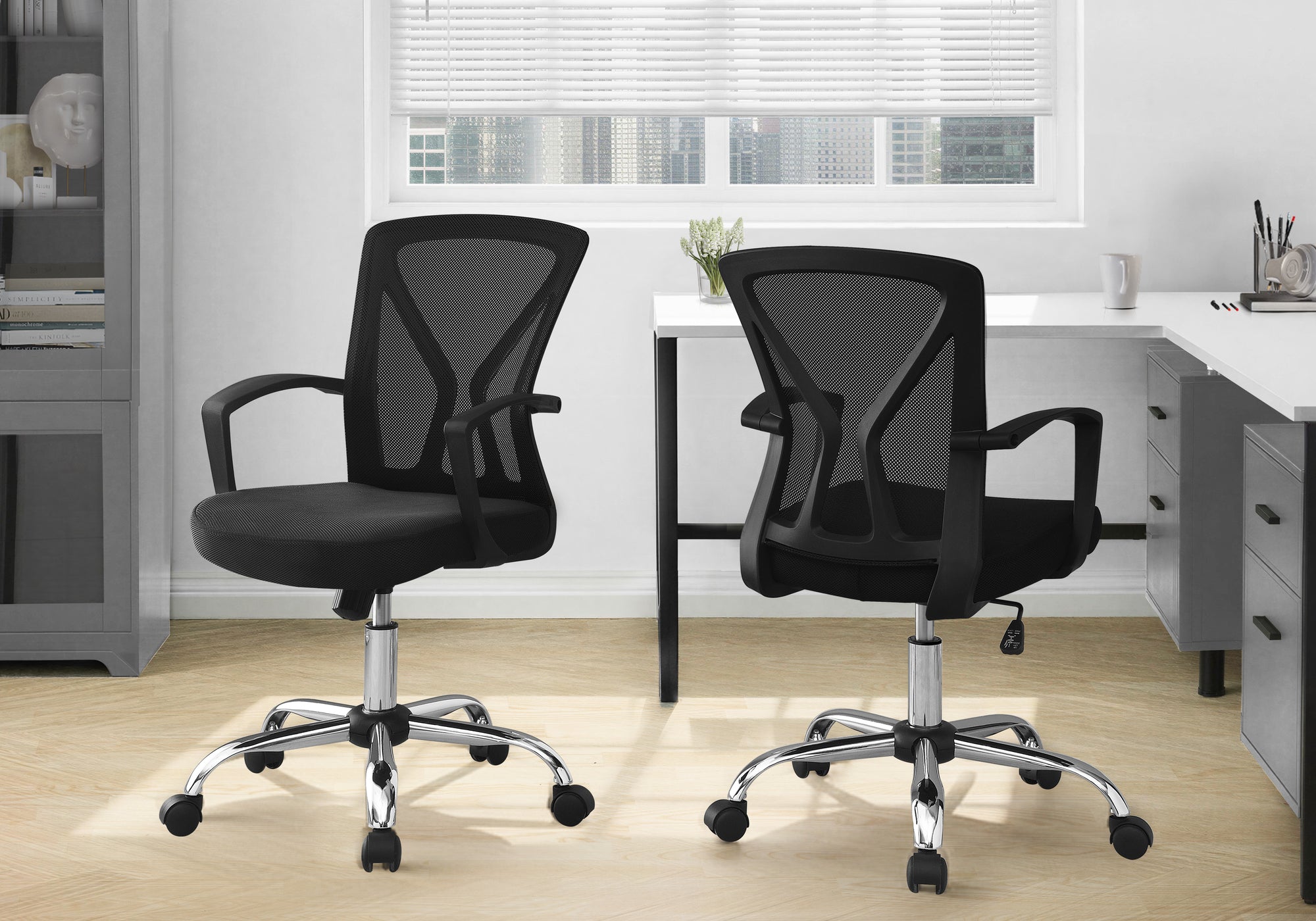 Luxio - Office Chair Adjustable Height Swivel Ergonomic Armrests Computer Desk Work