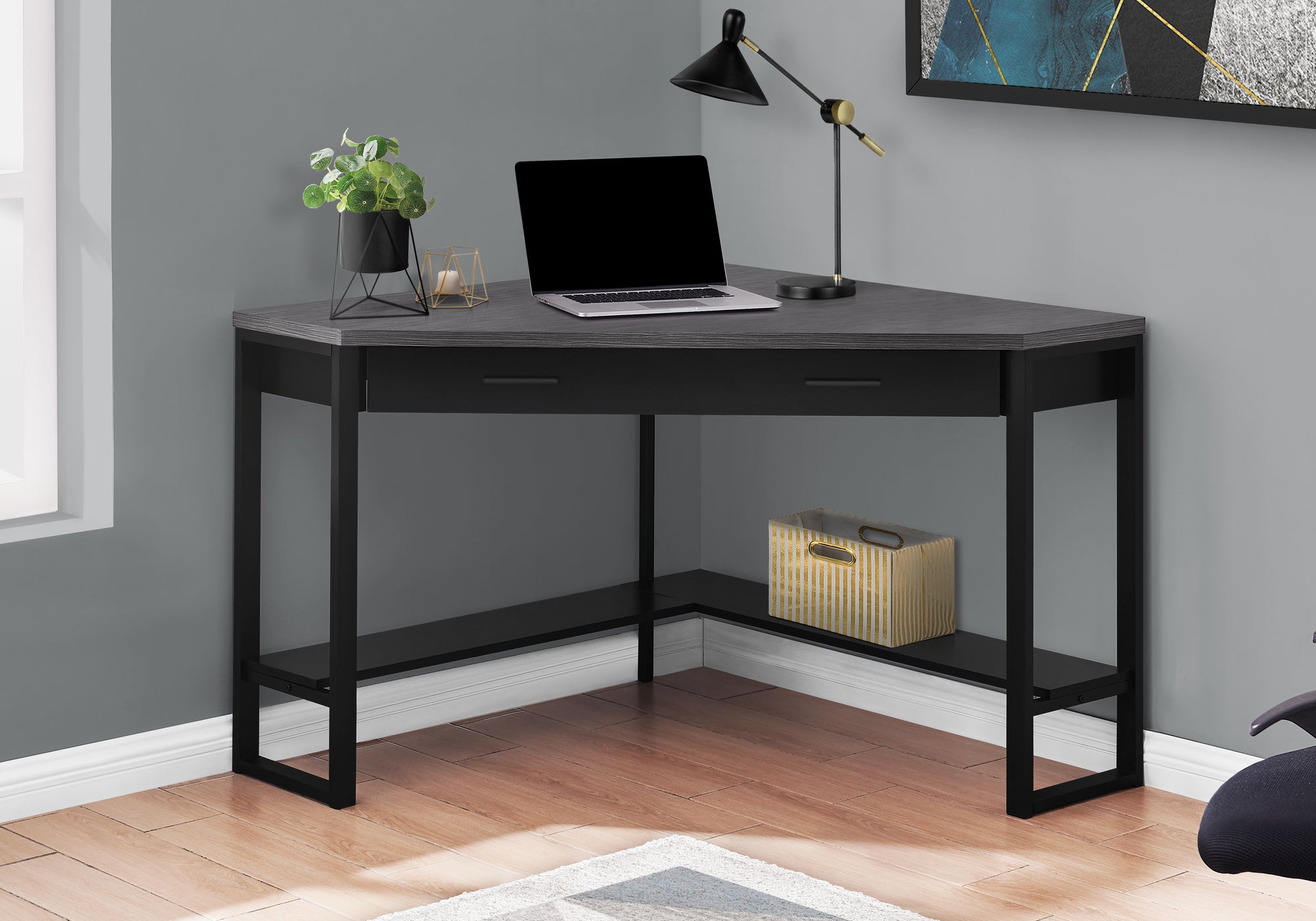 Glenda - Computer Desk Home Office Corner Storage Drawers 42"L Work Laptop