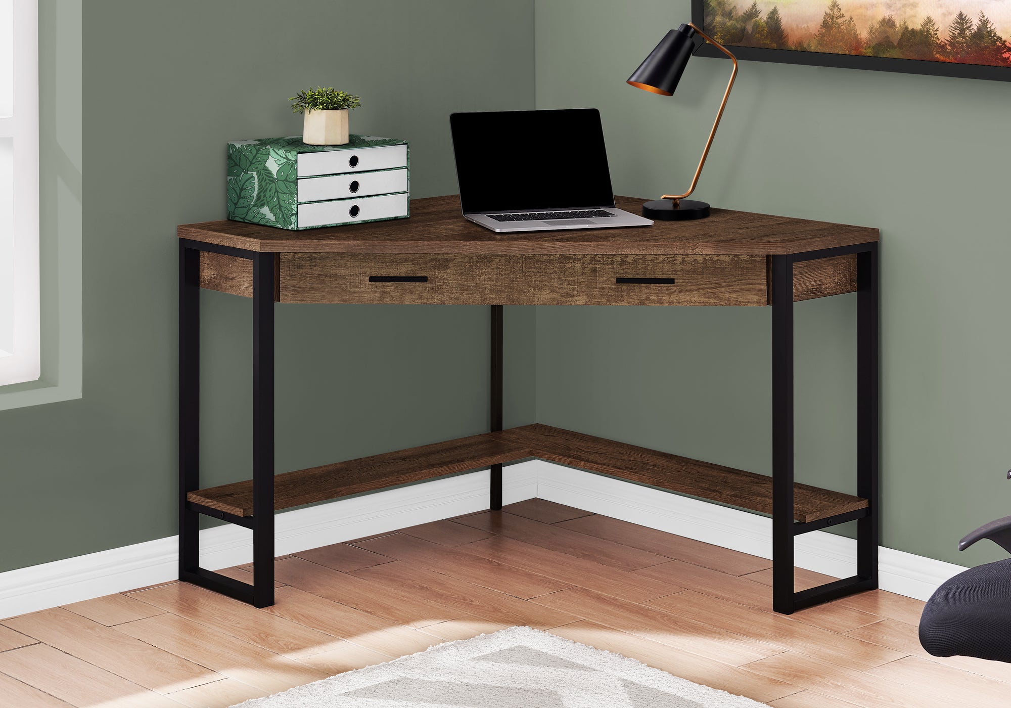Marcena - Computer Desk Home Office Corner Storage Drawers 42"L Work Laptop