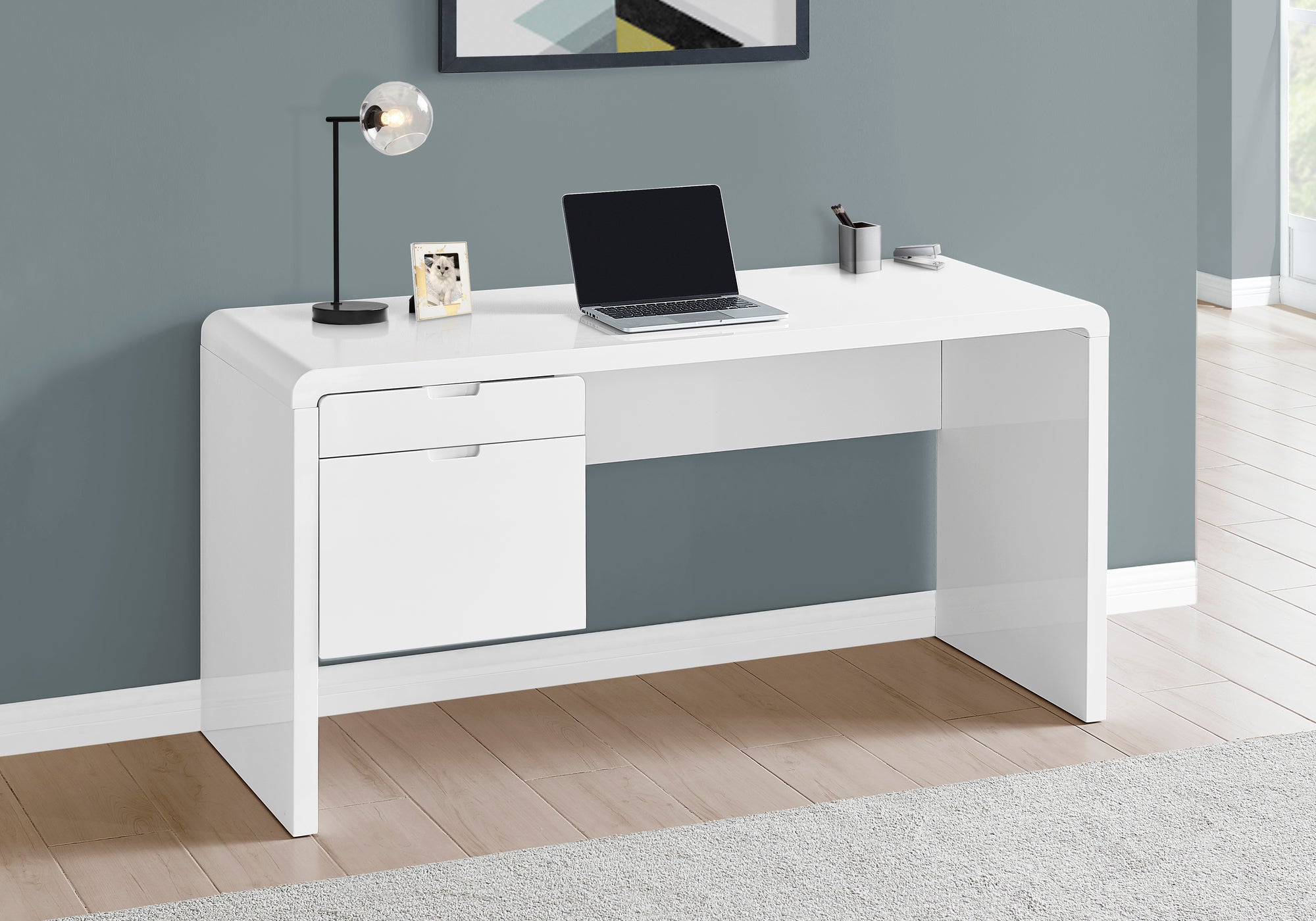 Varen - Computer Desk Home Office Laptop Left Right Set-up Storage Drawers