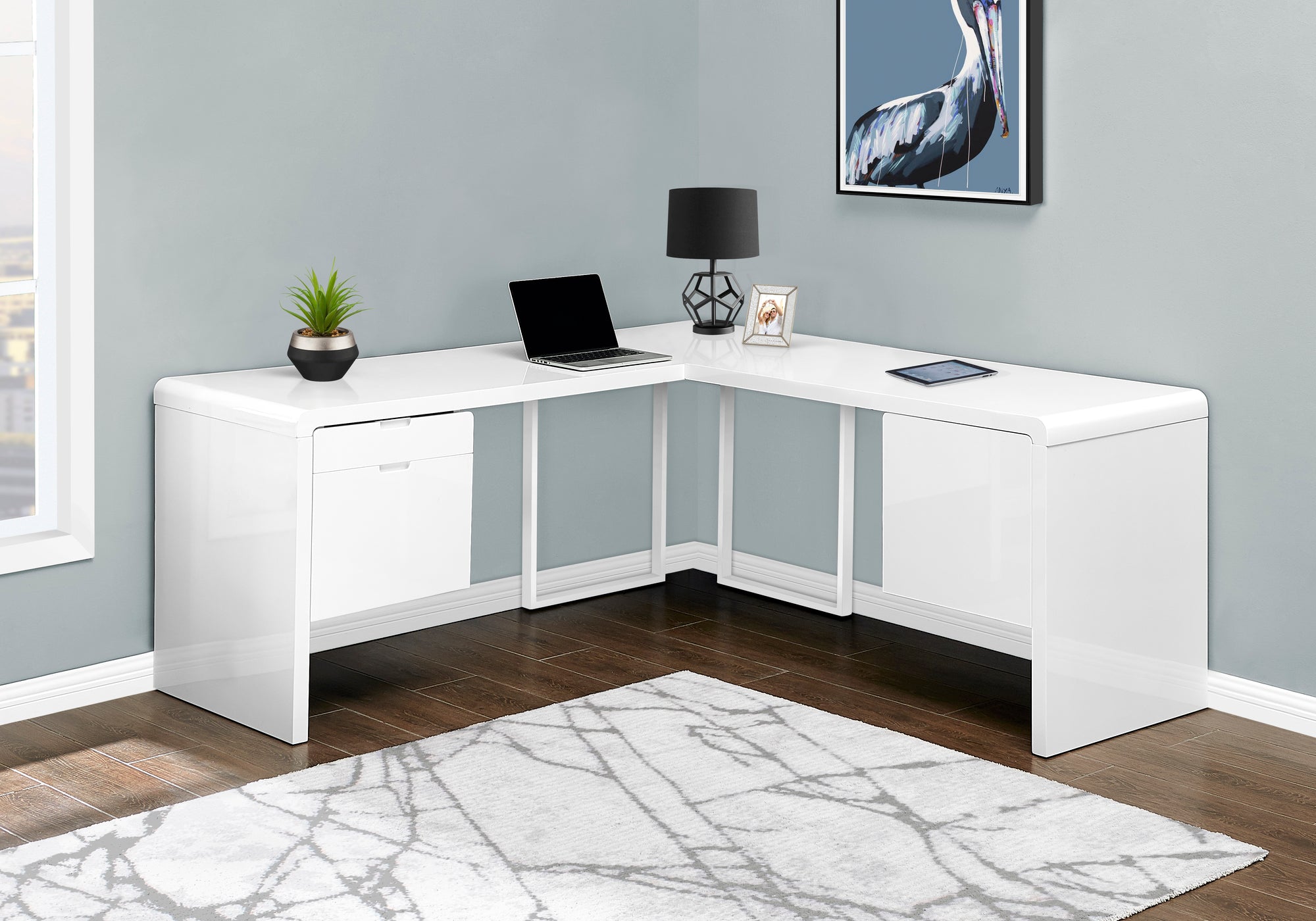 Roze - Computer Desk Home Office Corner Left Right Set-up Storage Drawers