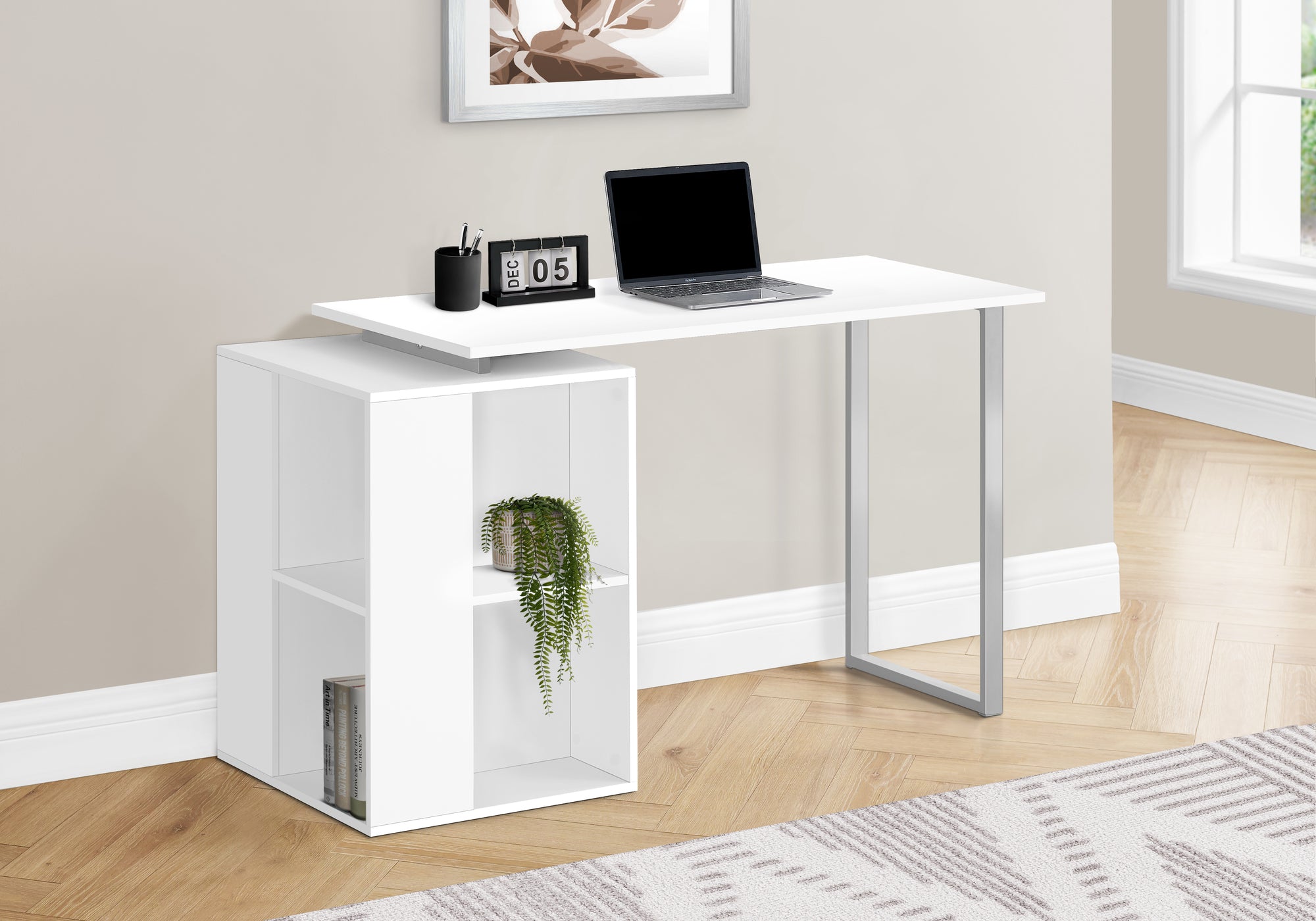 Tallis - Computer Desk Home Office Left Right Set-up Storage Shelves 55"L
