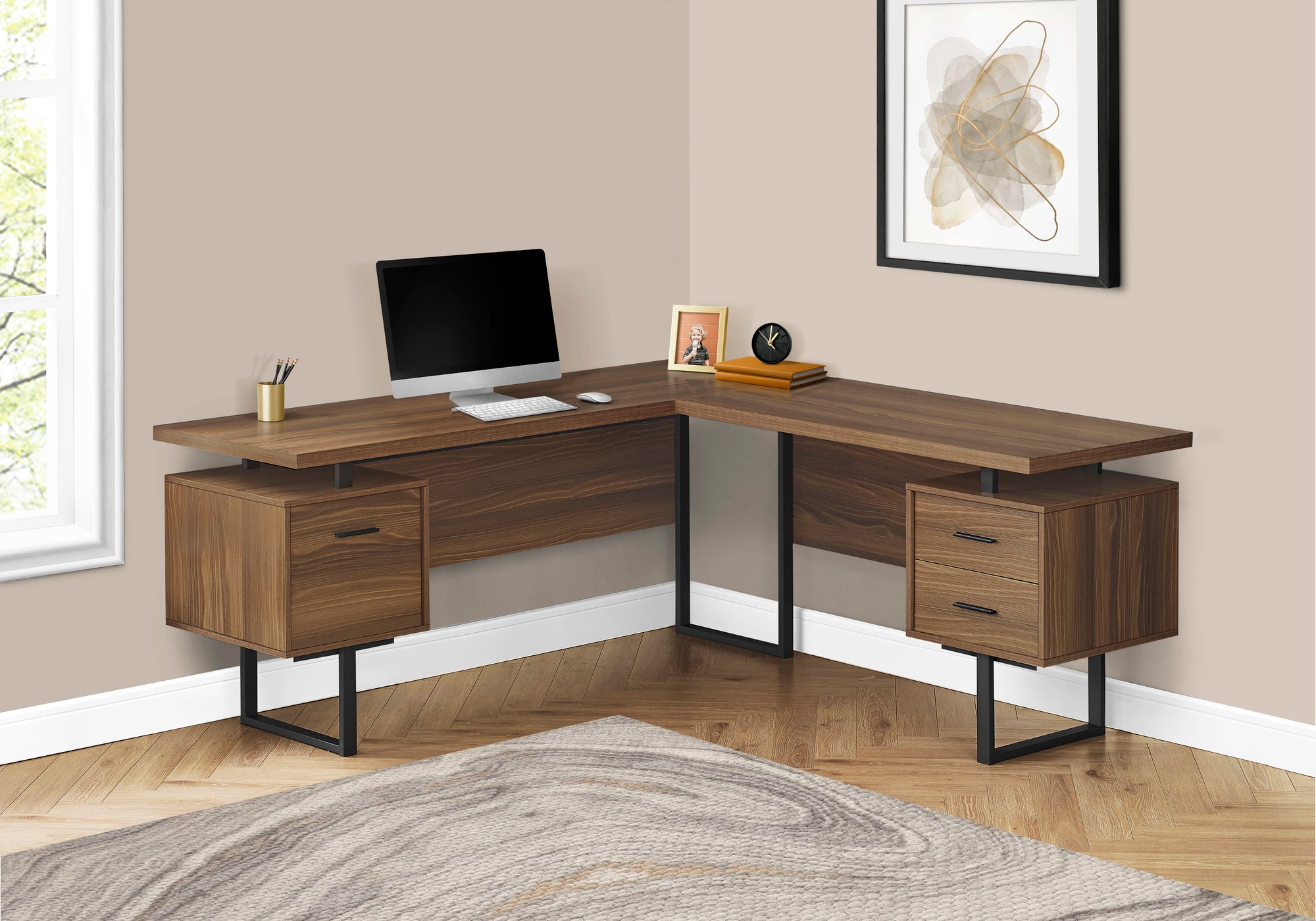 Jaden - Computer Desk Home Office Corner Left Right Set-up Storage Drawers