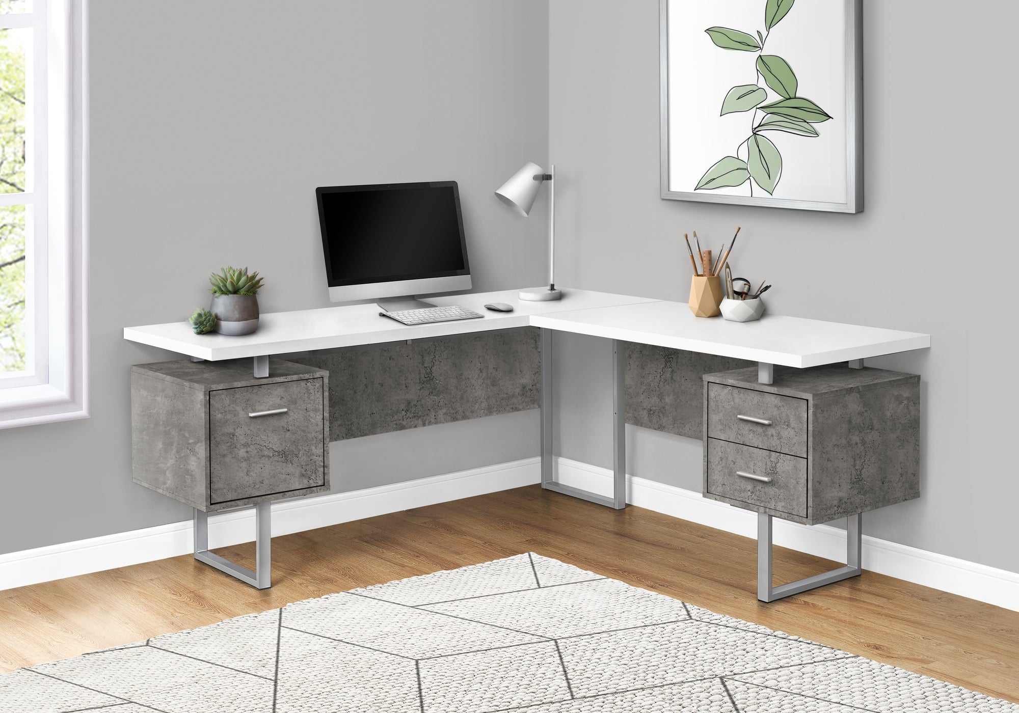 Filicia - Computer Desk Home Office Corner Left Right Set-up Storage Drawers