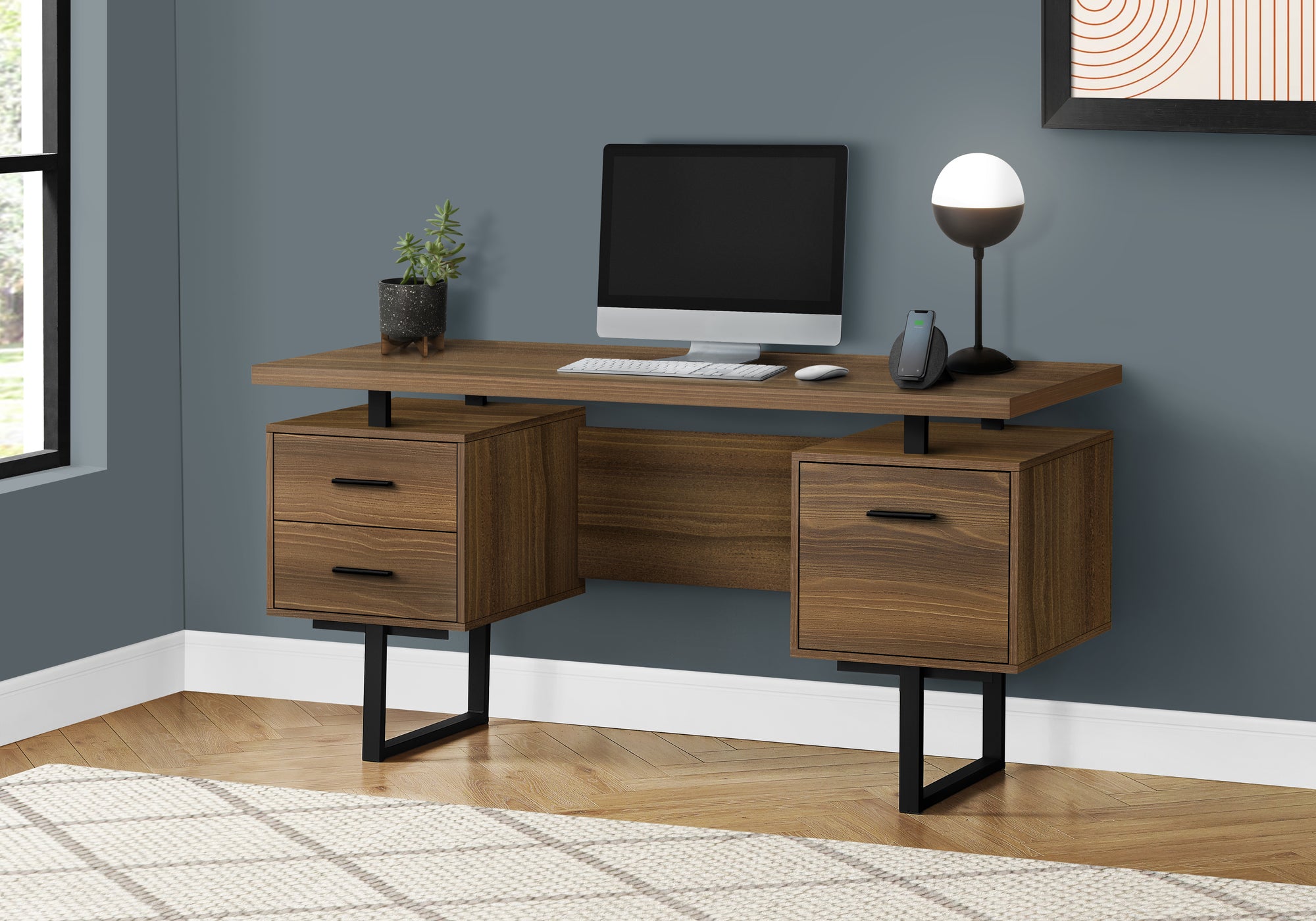 Luise - Computer Desk Home Office Laptop Left Right Set-up Storage Drawers