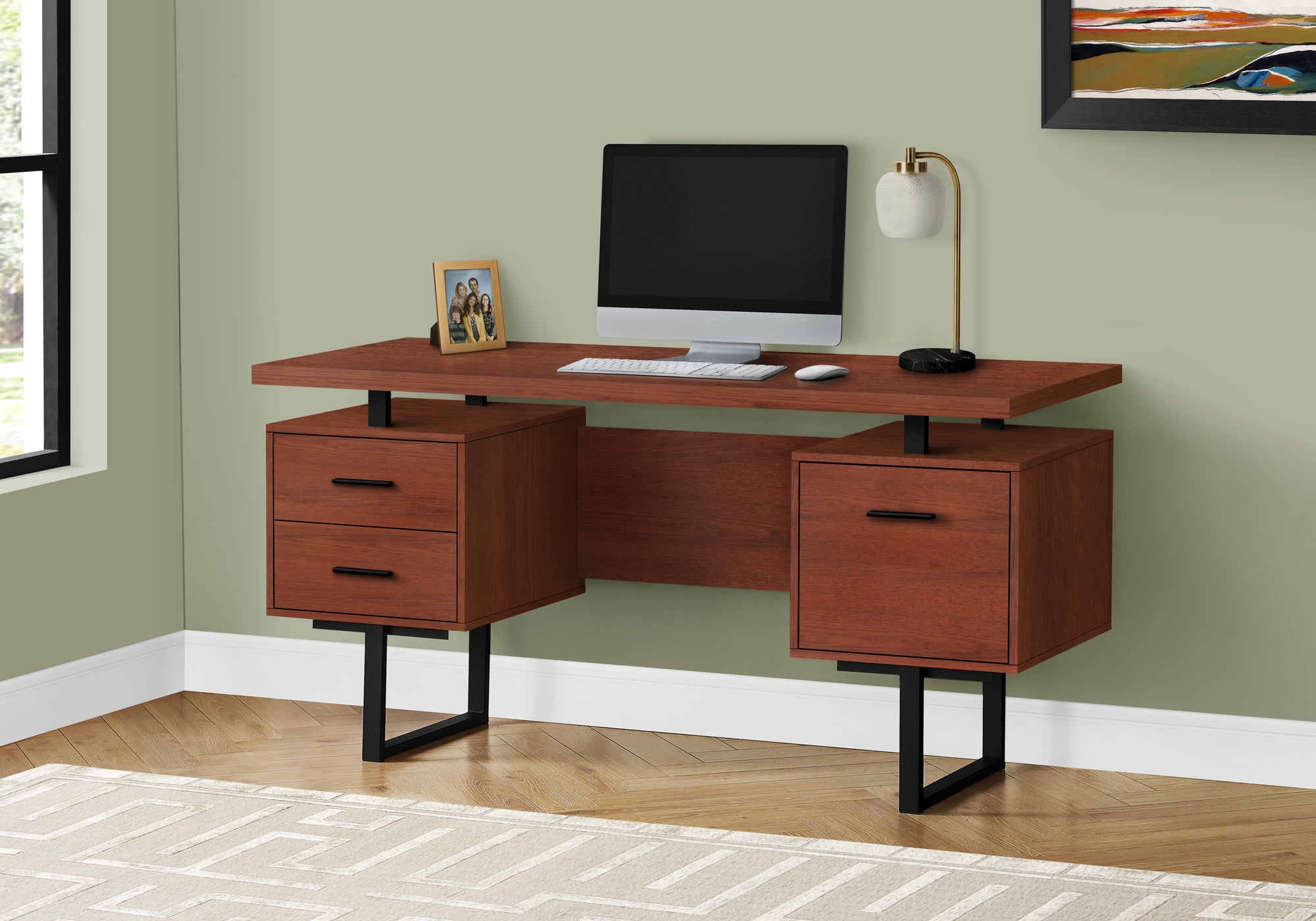 Telma - Computer Desk Home Office Laptop Left Right Set-up Storage Drawers