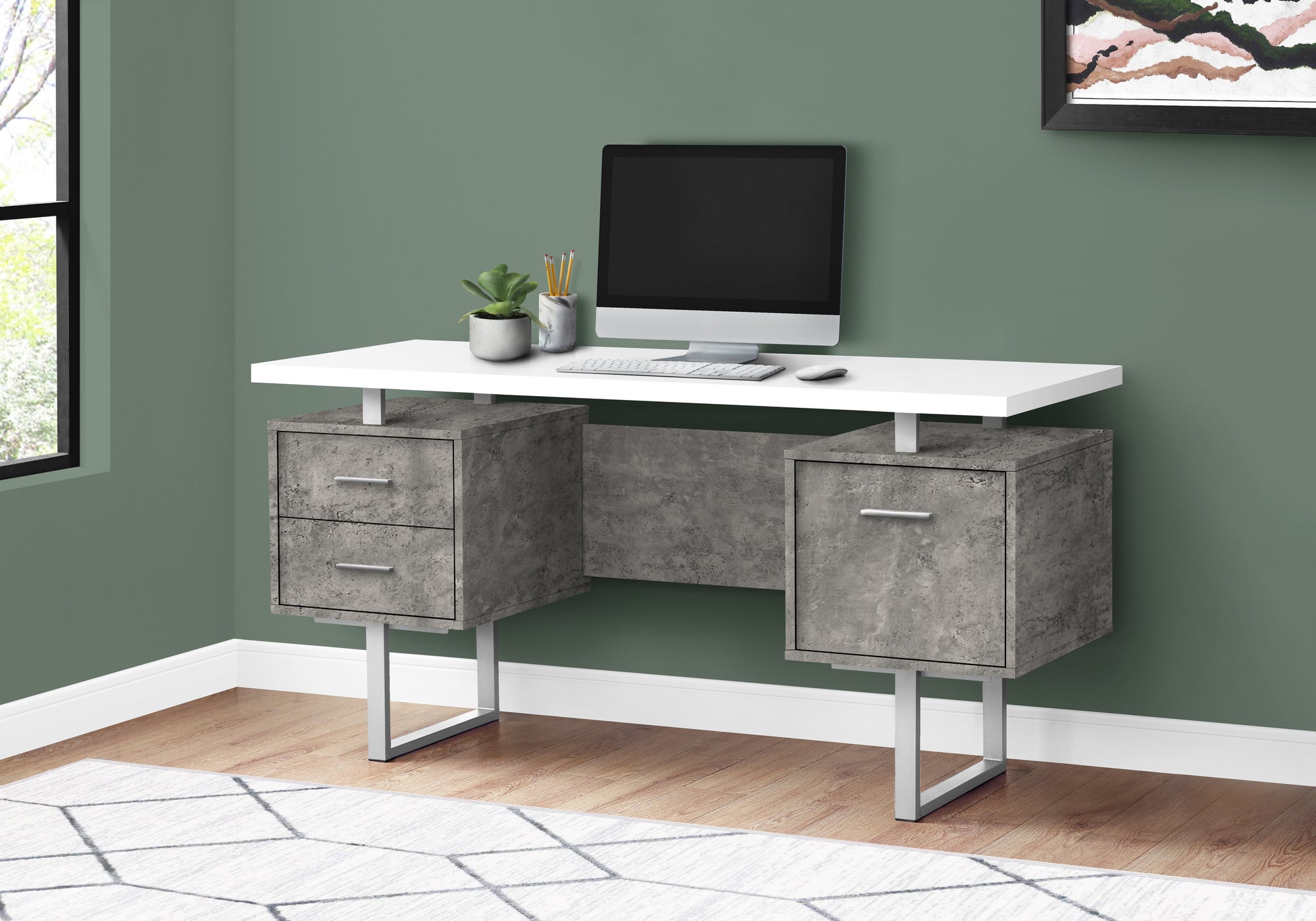 Mariam - Computer Desk Home Office Laptop Left Right Set-up Storage Drawers