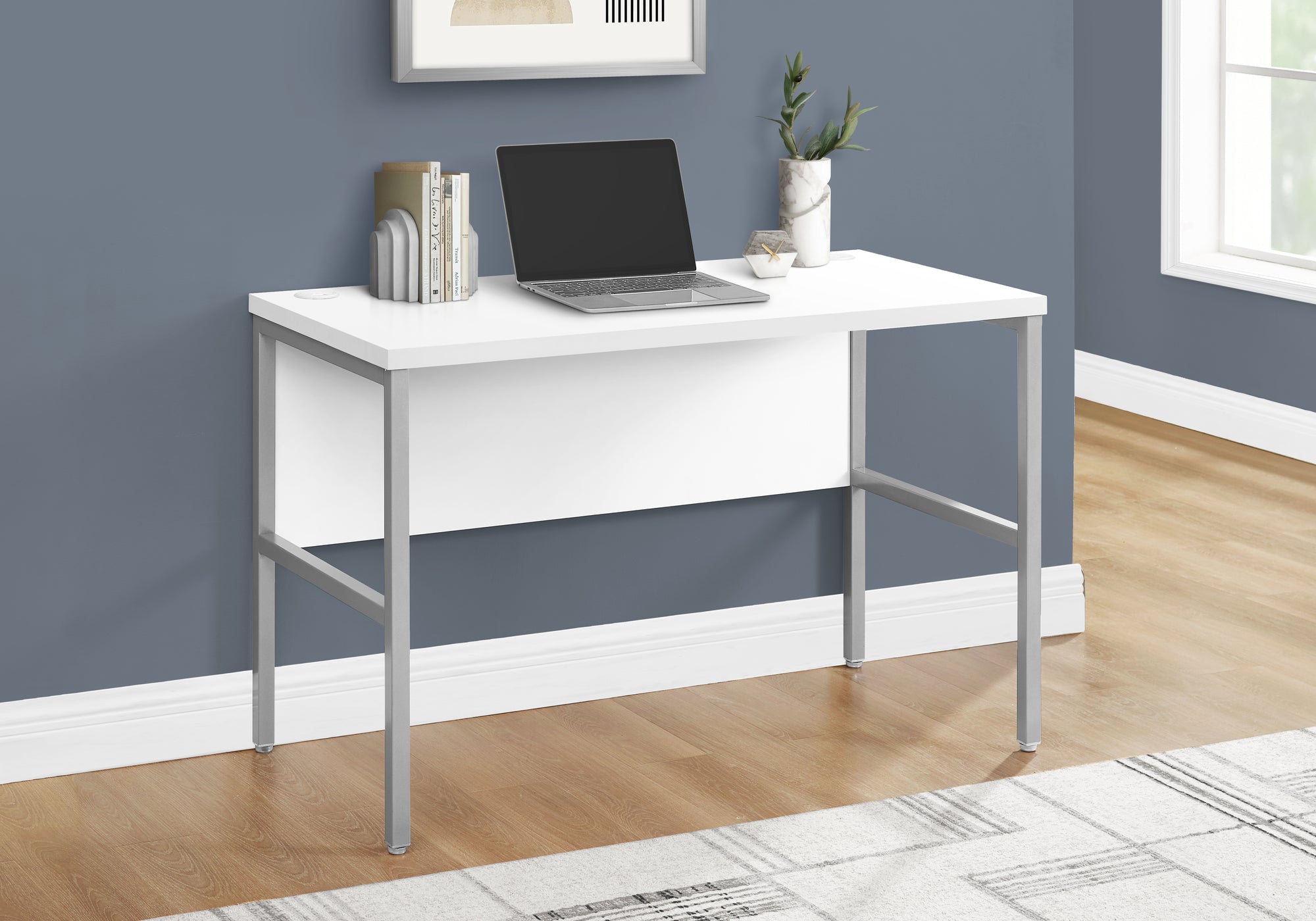 Genna - Computer Desk 48"L Work Home Office Commercial Grade White Laminate