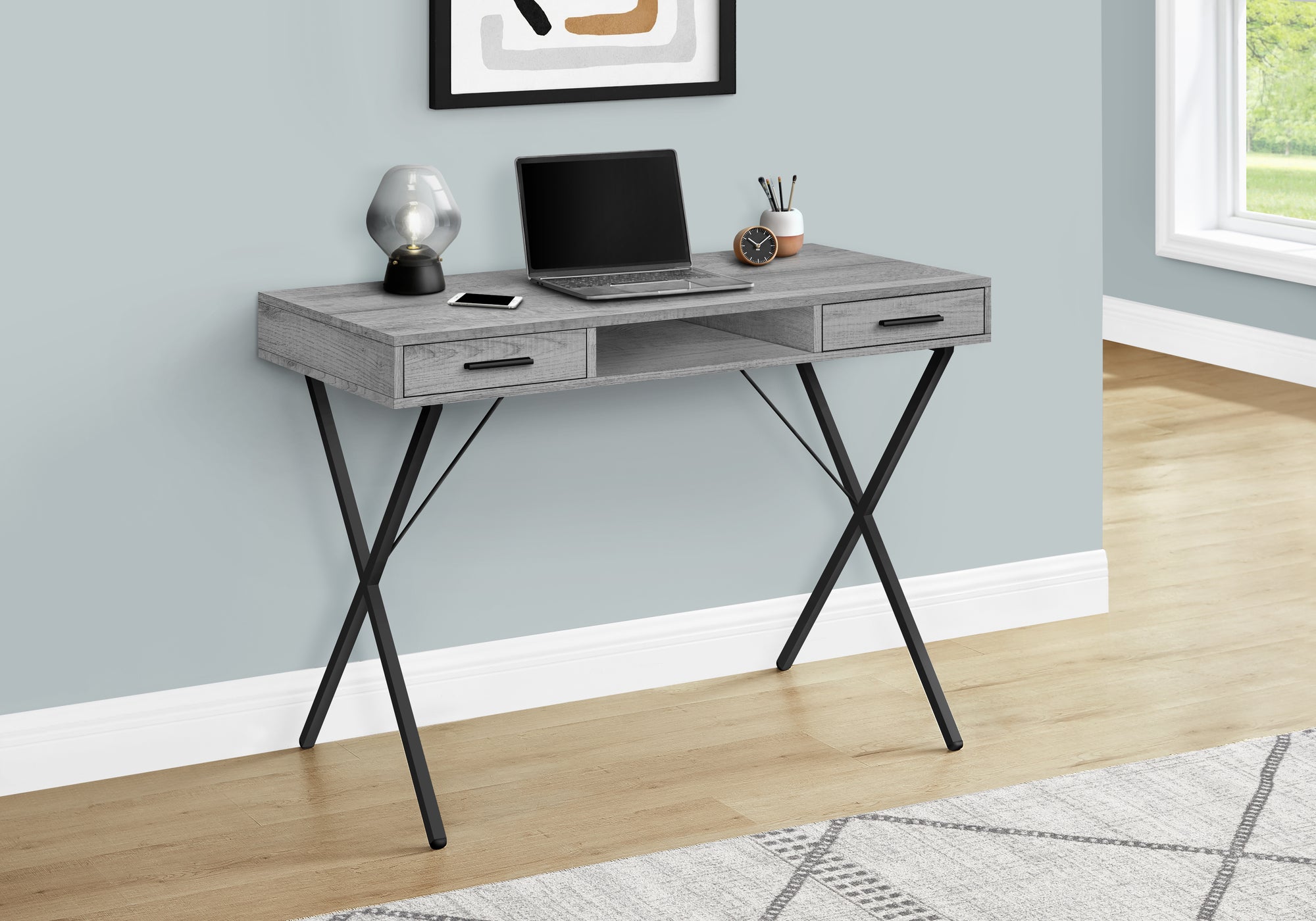 Benicia - Computer Desk Home Office Laptop Left Right Set-up Storage Drawers