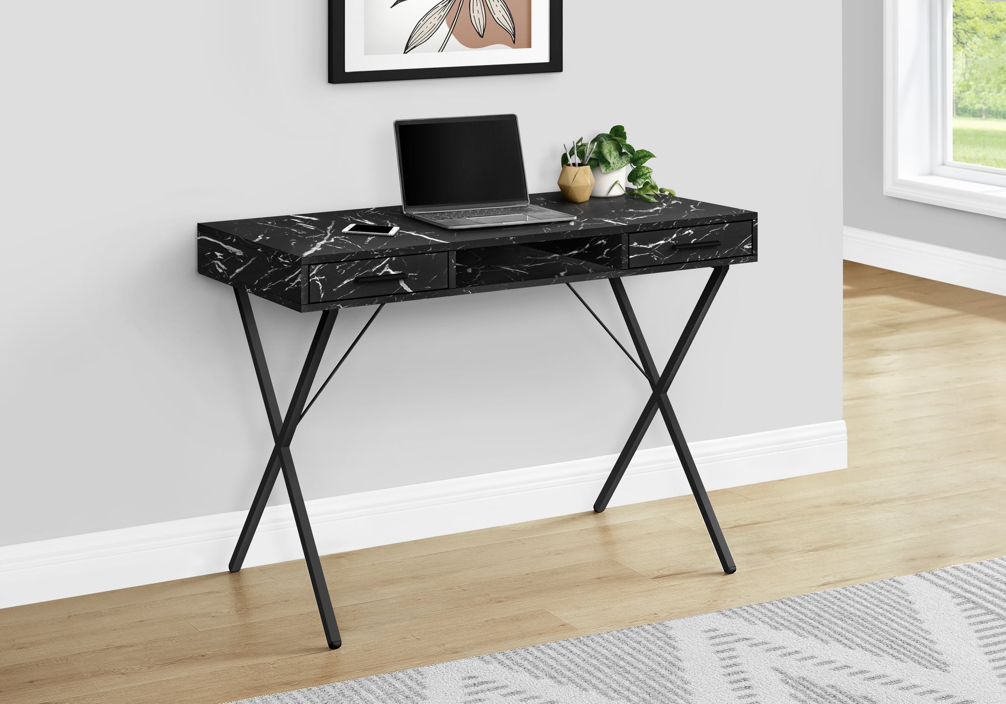 Adrina - Computer Desk Home Office Laptop Left Right Set-up Storage Drawers