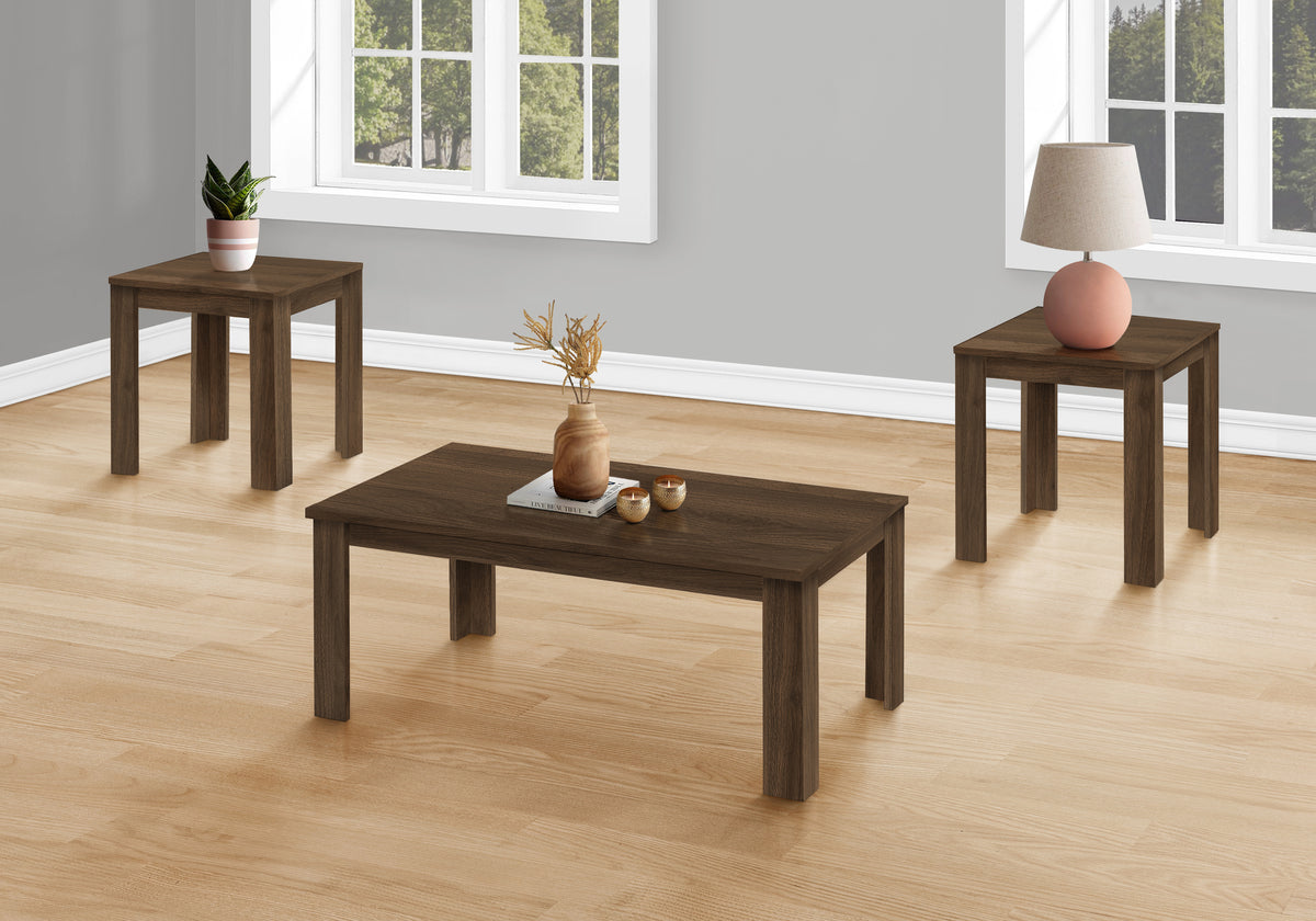 Garan - Table Set 3pcs Set Coffee End Side Accent Living Room