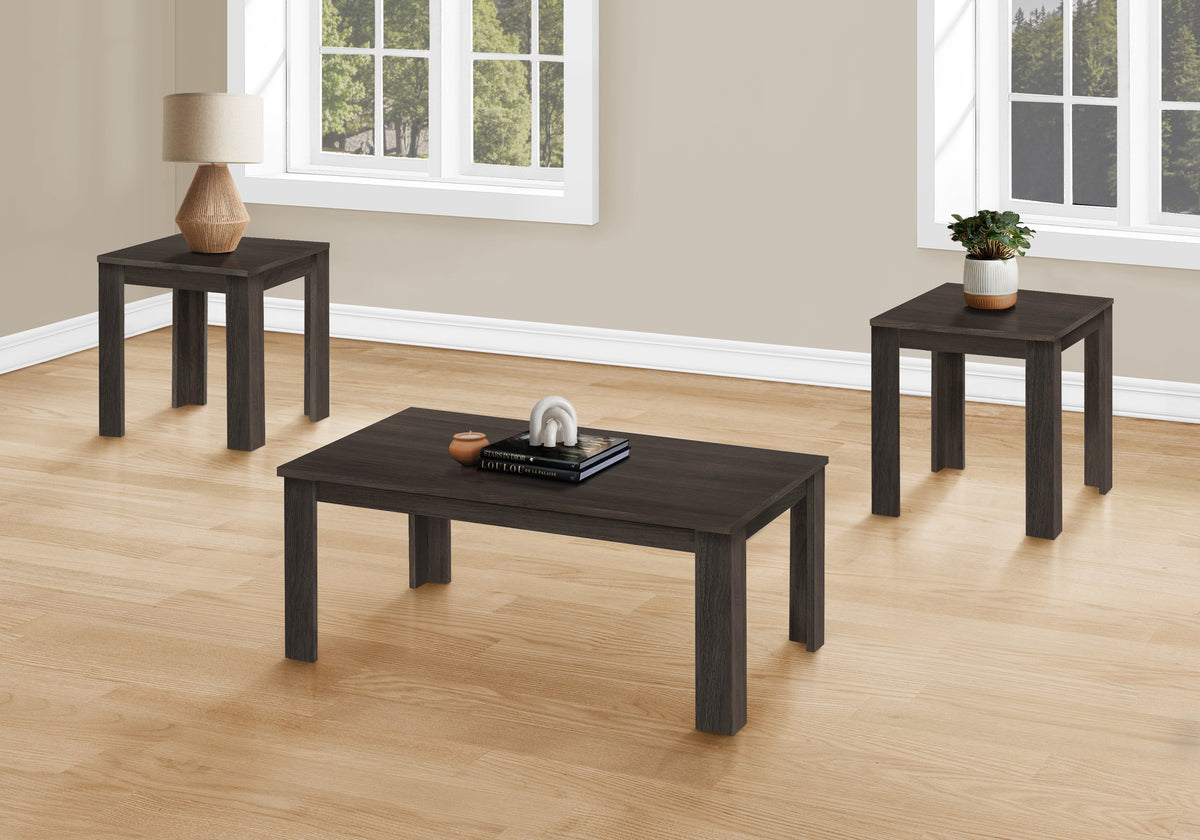 Lesia - Table Set 3pcs Set Coffee End Side Accent Living Room