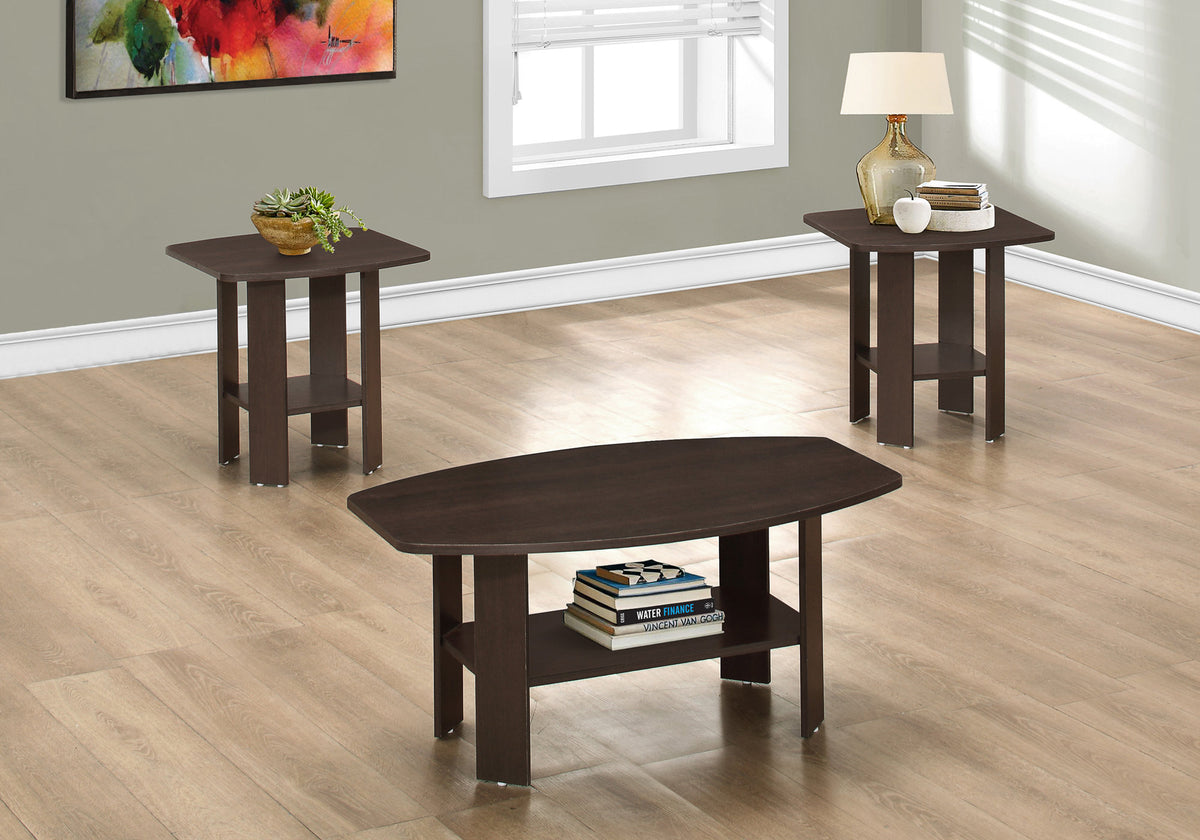 Kyle - Table Set 3pcs Set Coffee End Side Accent Living Room