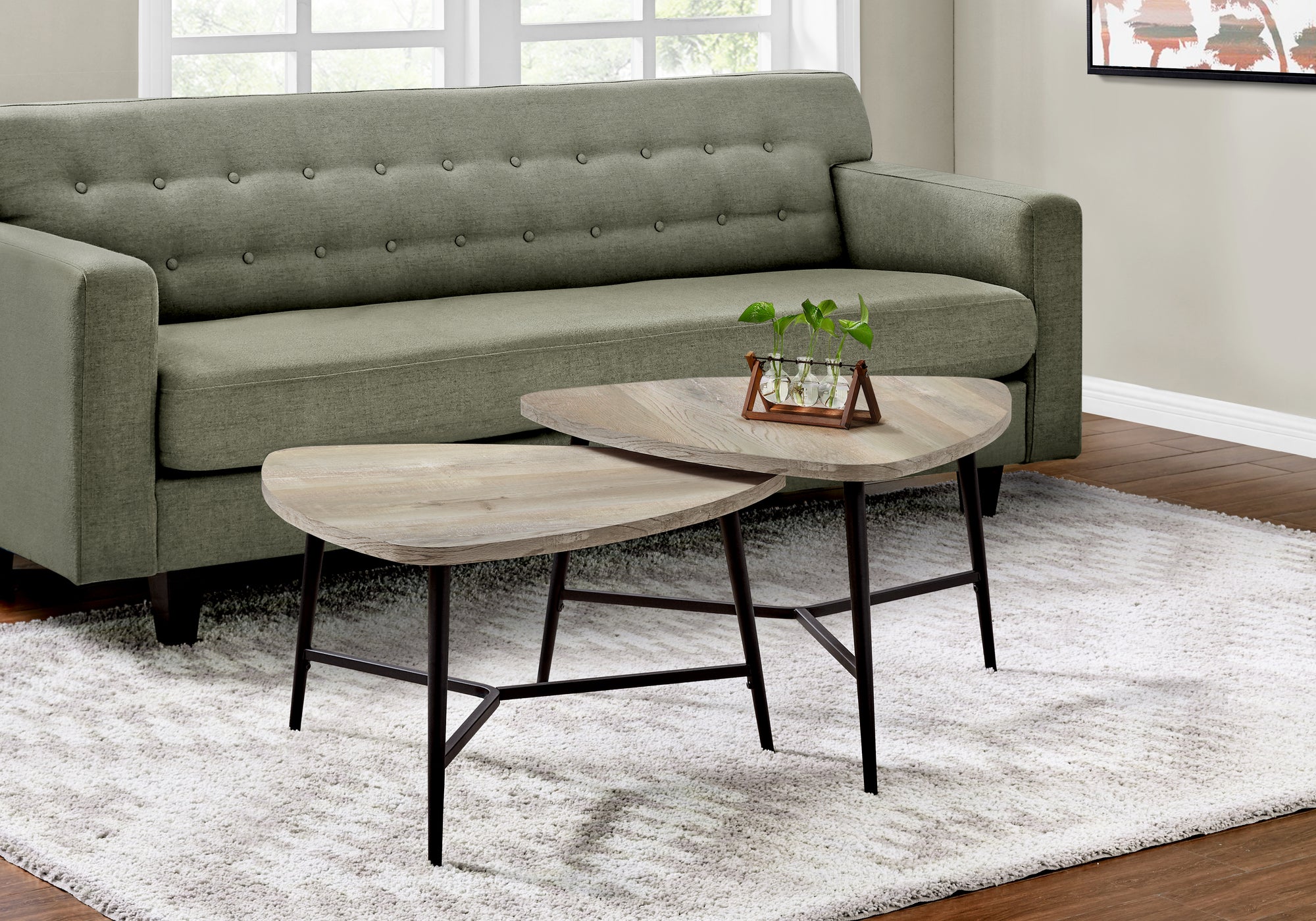 Nafaro - Table Set 2pcs Set Coffee End Side Accent Living Room