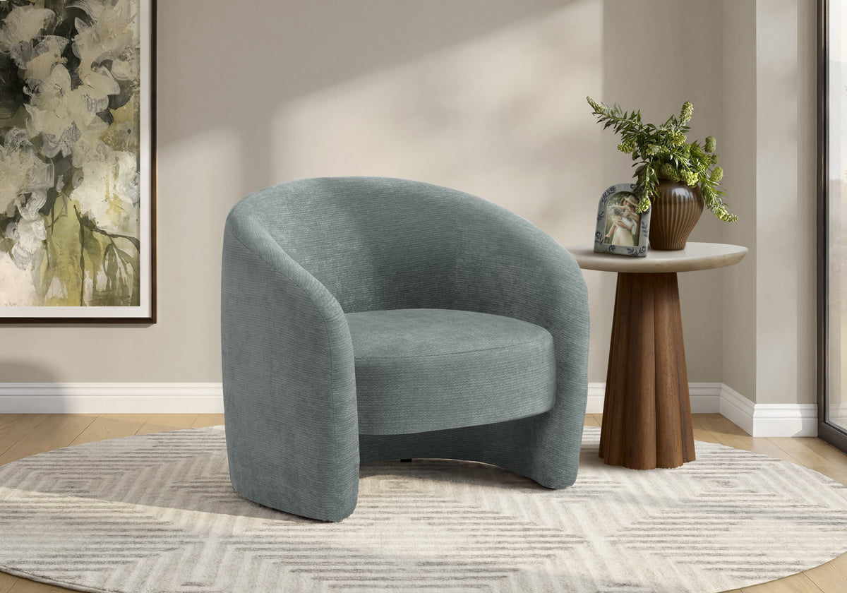 Barrel Upholstered Accent Chair, 29"H, Teal Fabric