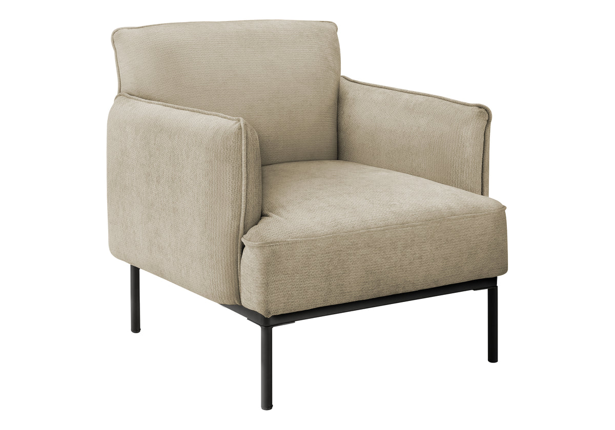 Accent Chair, 33" H, Upholstered, Living Room, Bedroom, Beige Fabric, Contemporary, Modern