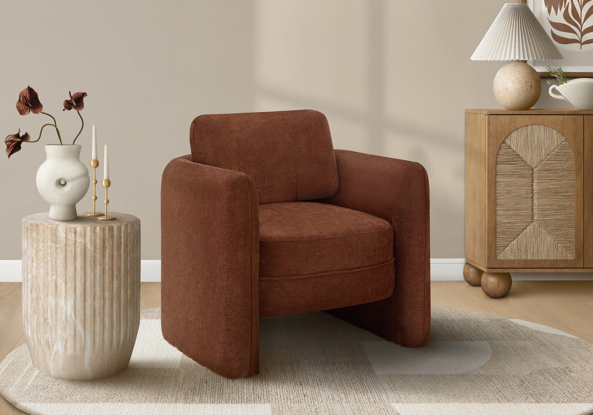 Kabira - Accent Chair 32"H Upholstered Living Room Bedroom Terracota Fabric Contemporary