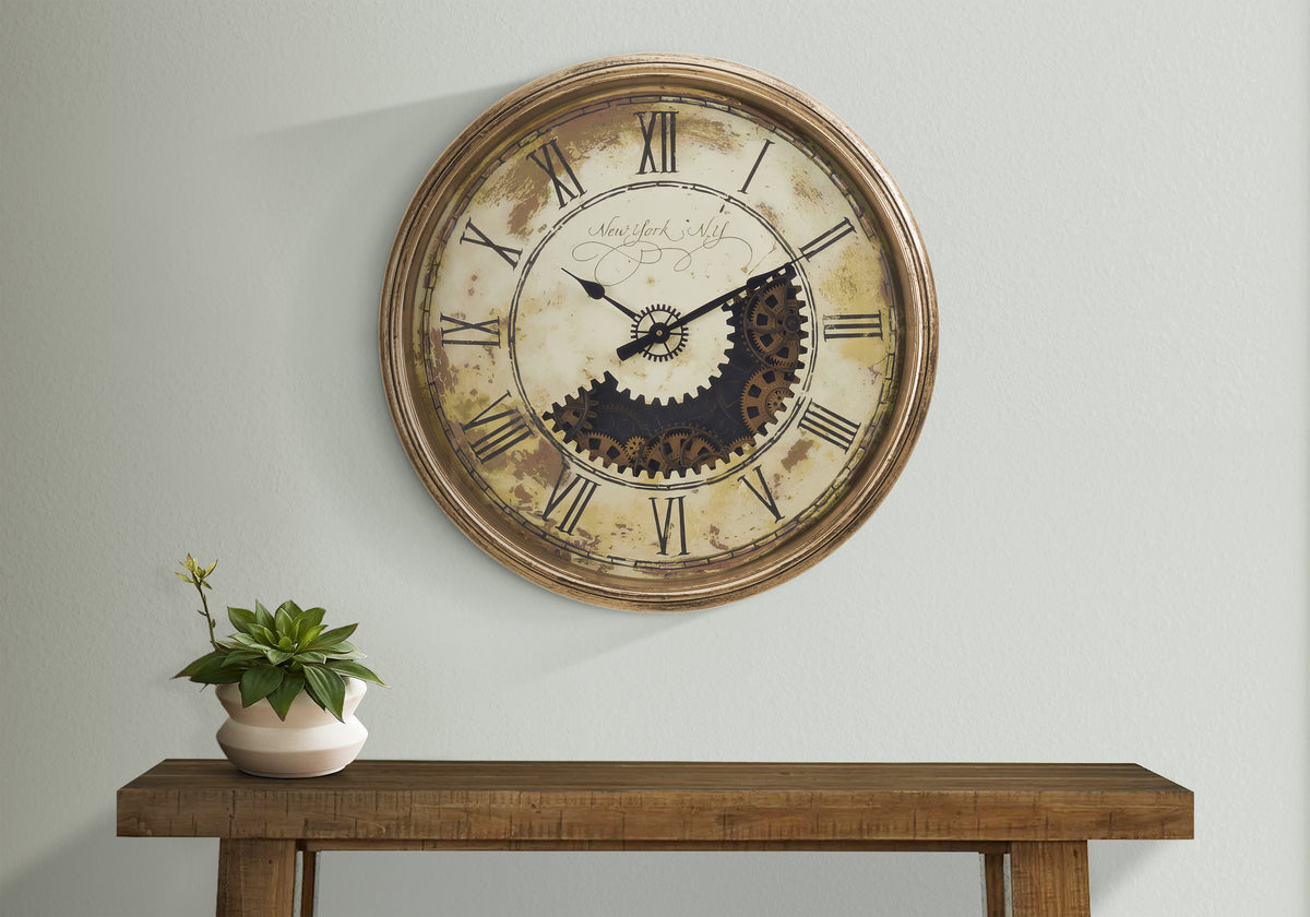 Sarita - Clocks 30" Round Gear Mechanism Large Oversized Wall Clock Antique
