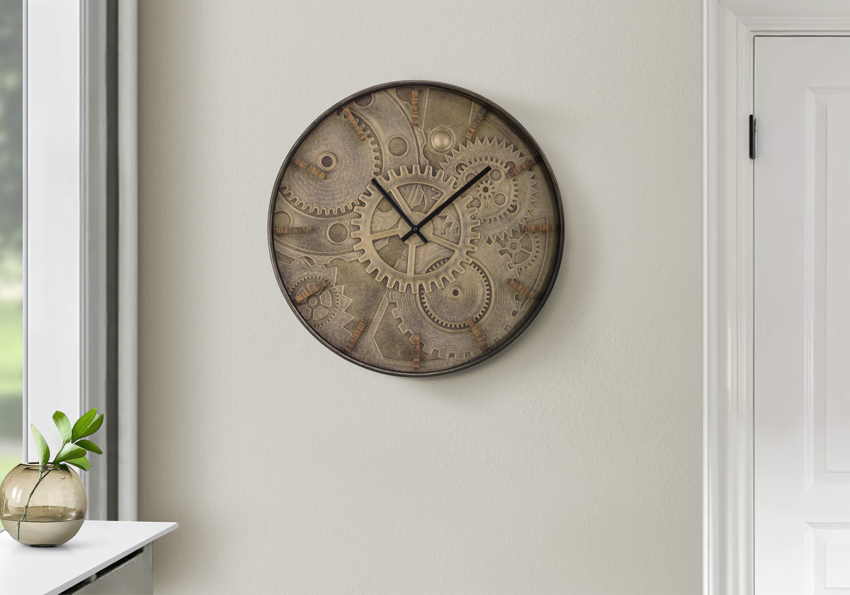Patsy - Clocks 20" Round Wall Clock Brown Transitional