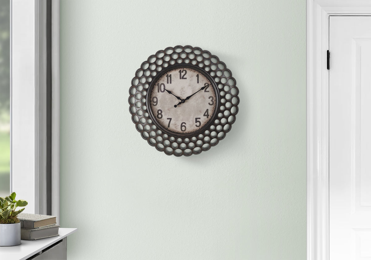 Barito - Clocks 16" Round Wall Clock Dark Green Transitional
