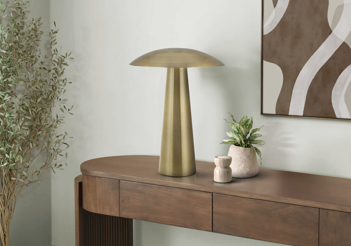 Lighting, 12""H, Led, Table Lamp, Gold Metal, Contemporary