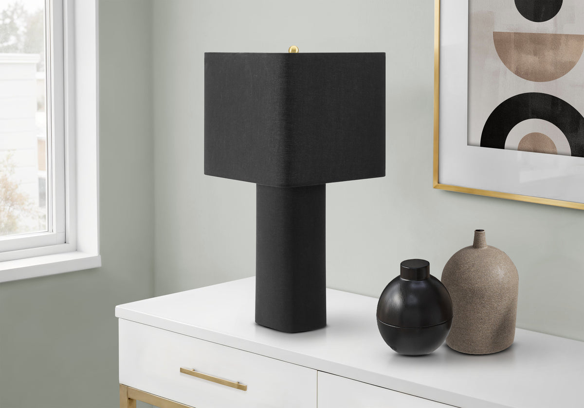 Lighting, 24""H, Table Lamp, Black Linen, Contemporary