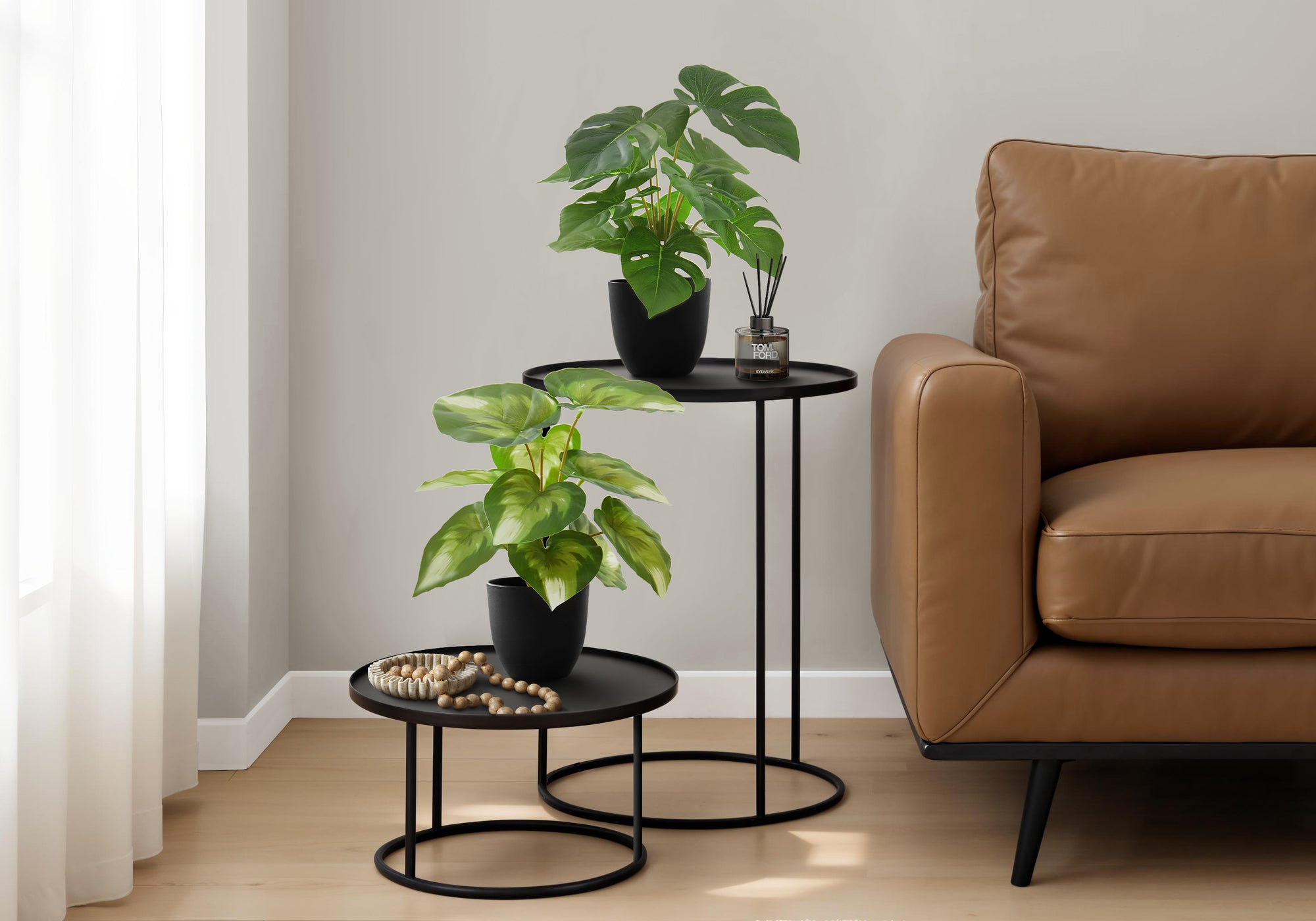 Ovalet - Artificial Plant 13" Tall Monstera Calthea Indoor Faux Fake Table