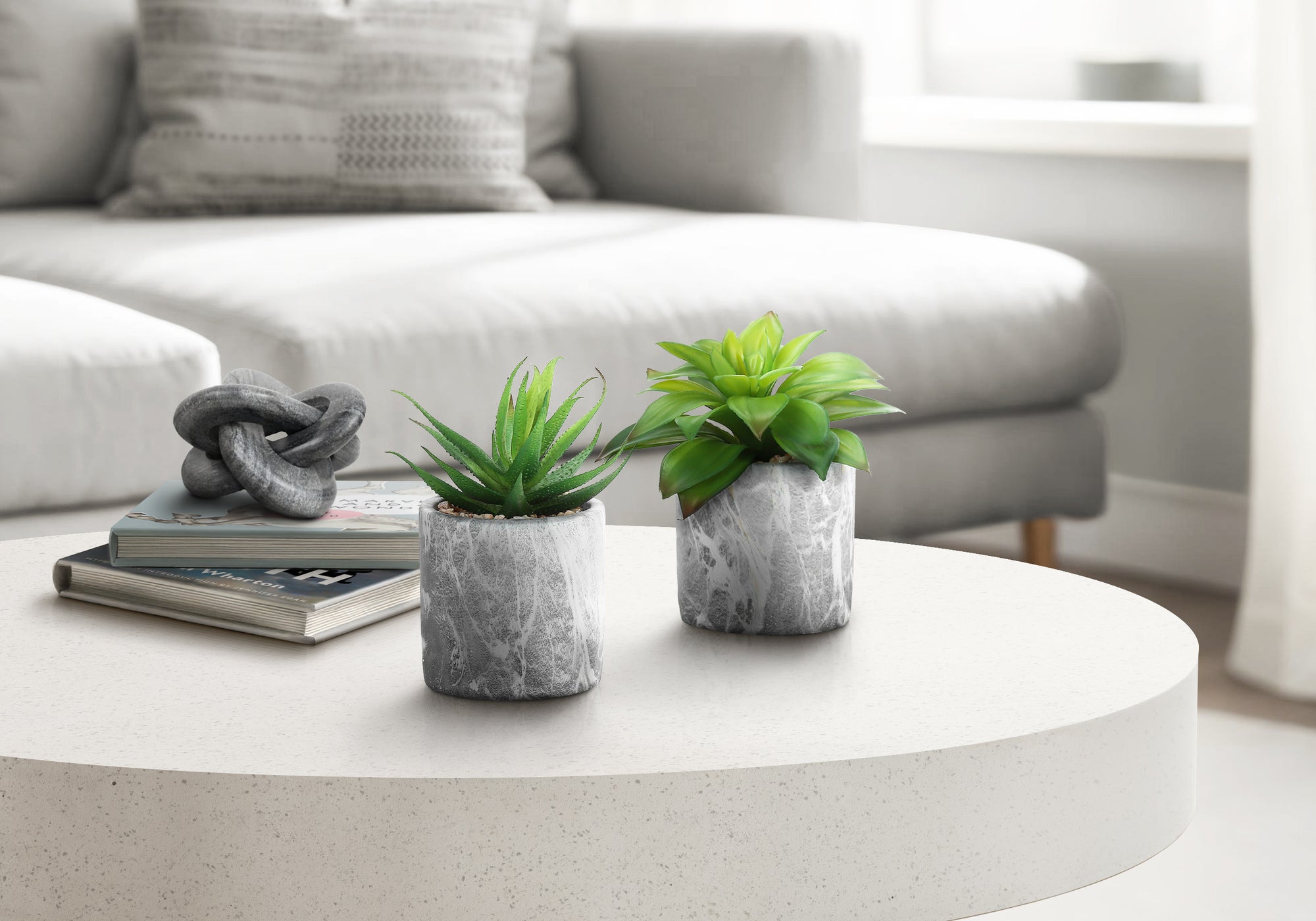 Babette - Artificial Plant 6" Tall Succulent Indoor Faux Fake Table Greenery