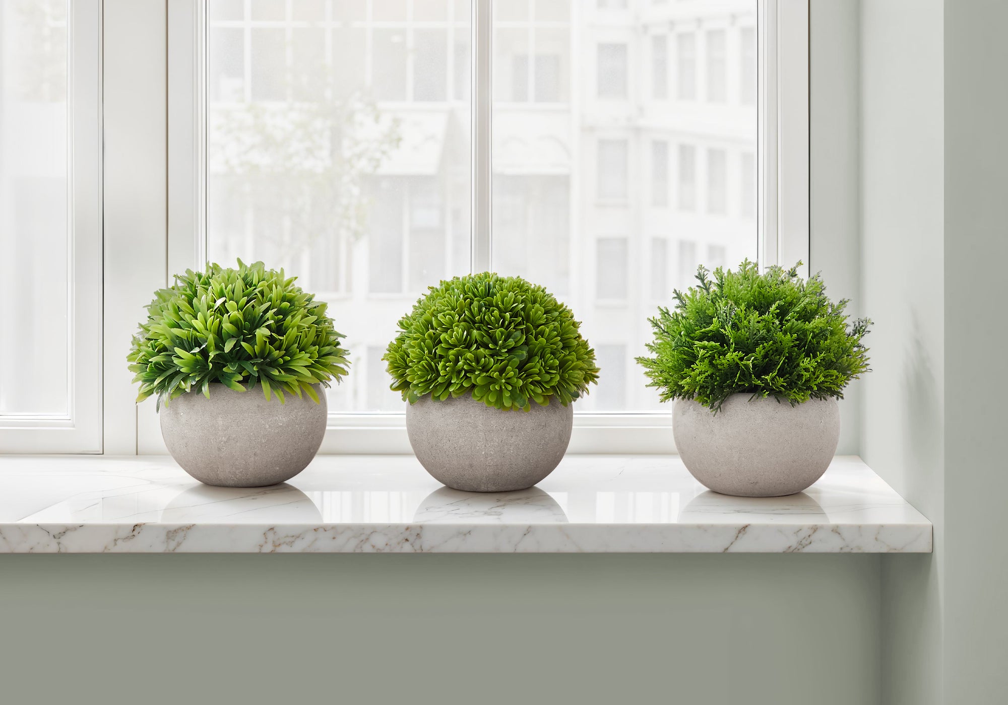 Materra - Artificial Plant 5" Tall Grass Indoor Faux Fake Table Greenery