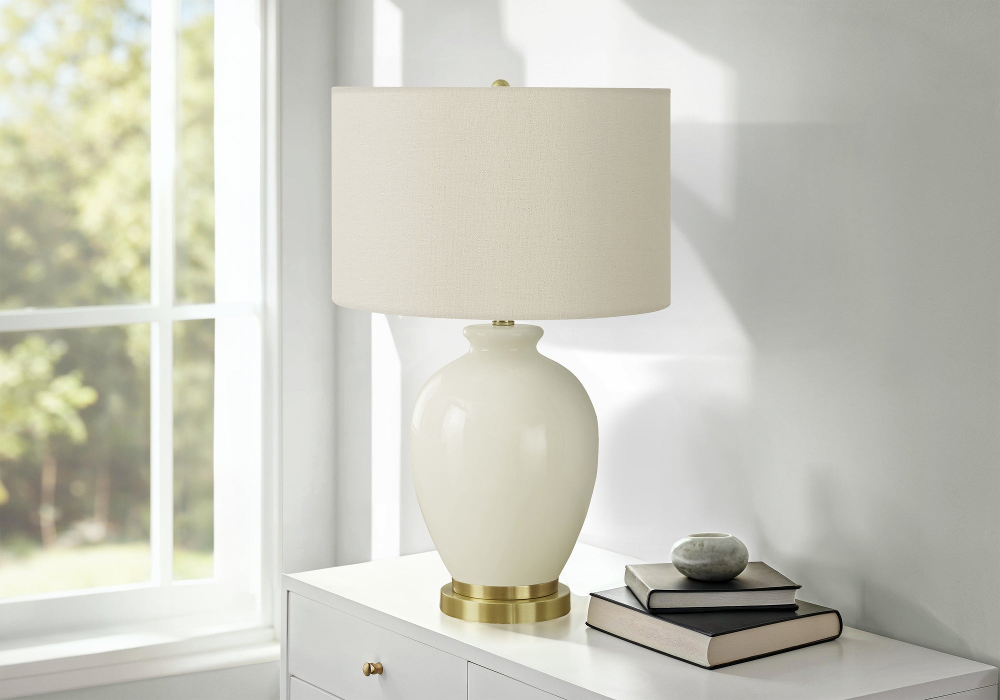 Tacita - Lighting 26"H Table Lamp Ivory / Cream Shade Cream Ceramic
