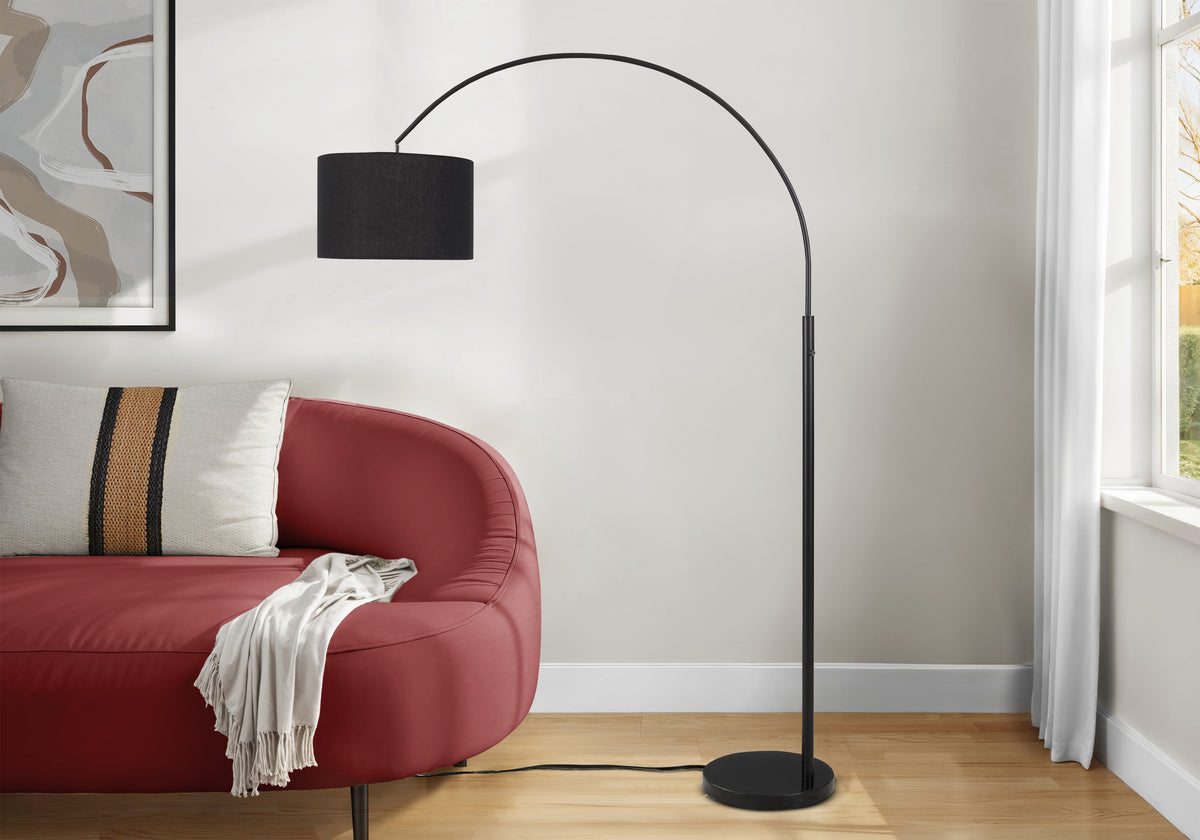 Giuliana - Lighting 81"H Floor Lamp Black Metal Black Shade Contemporary